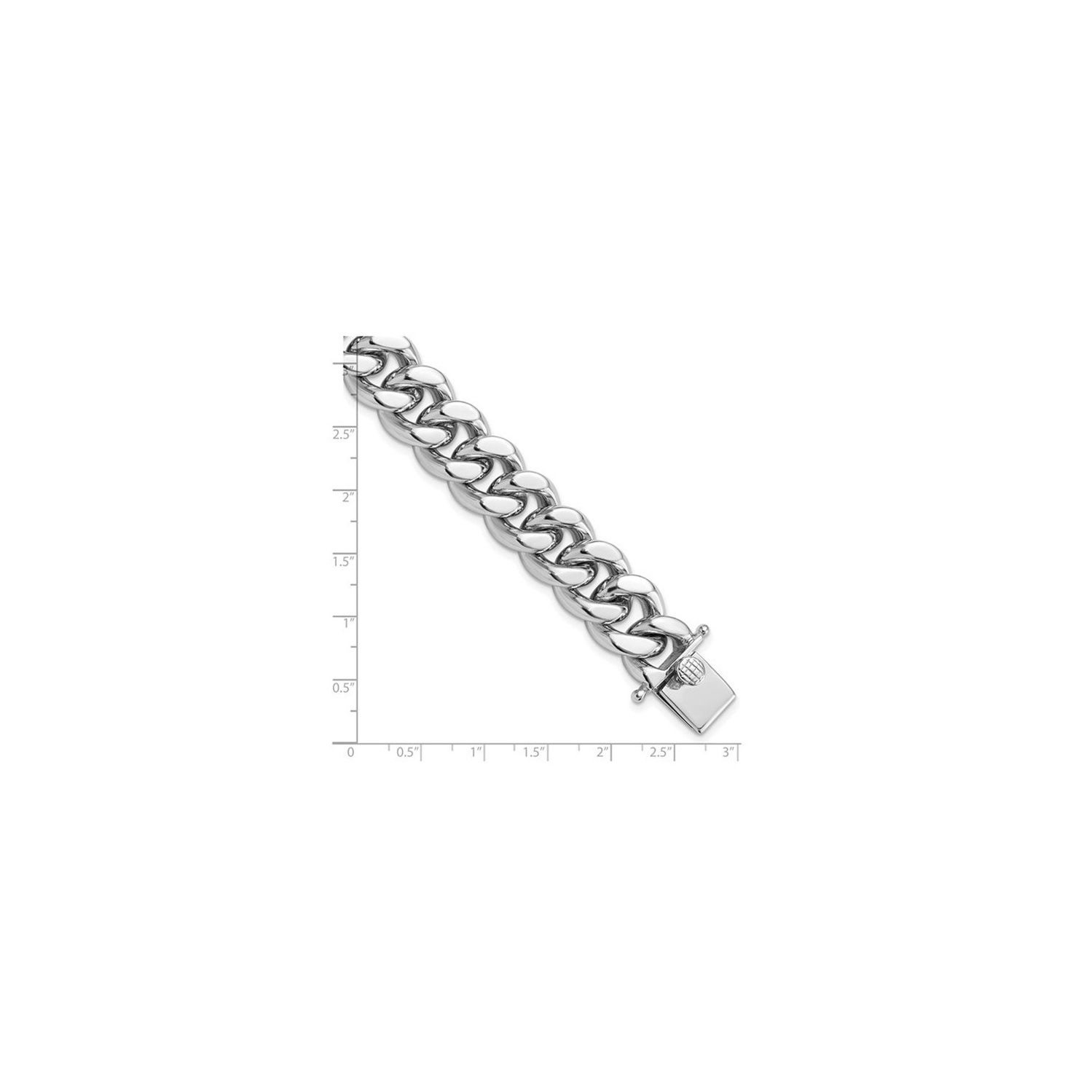 Mens Sterling Silver Curb Chain Bracelet 8.5 Inches