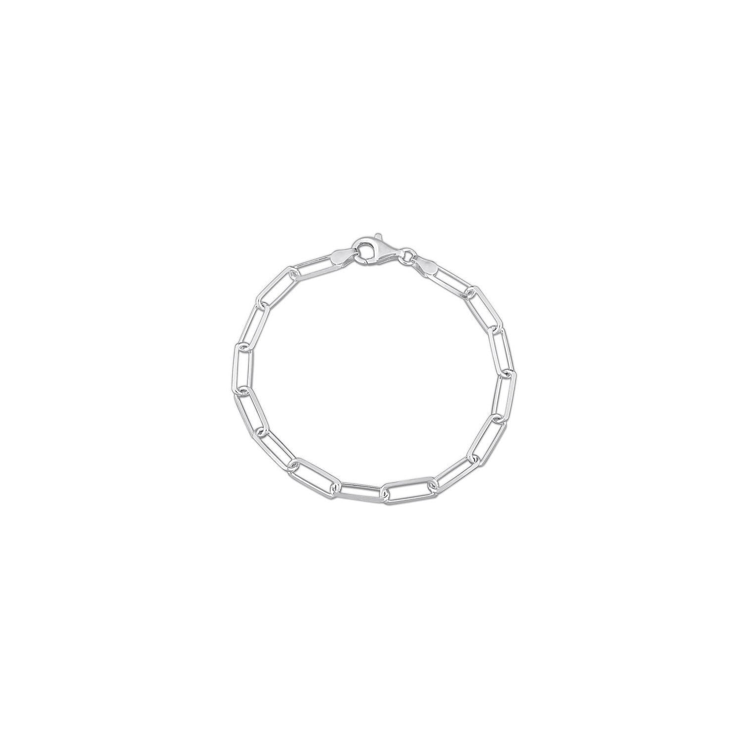 Bracelet en argent sterling avec chaîne à trombones et taille diamant