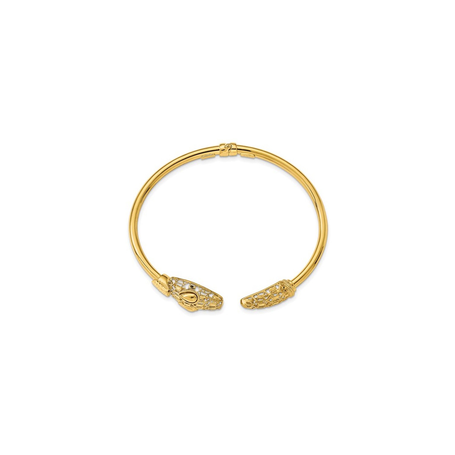 Bracelet à charnière avec tête de serpent en or jaune 14K ct
