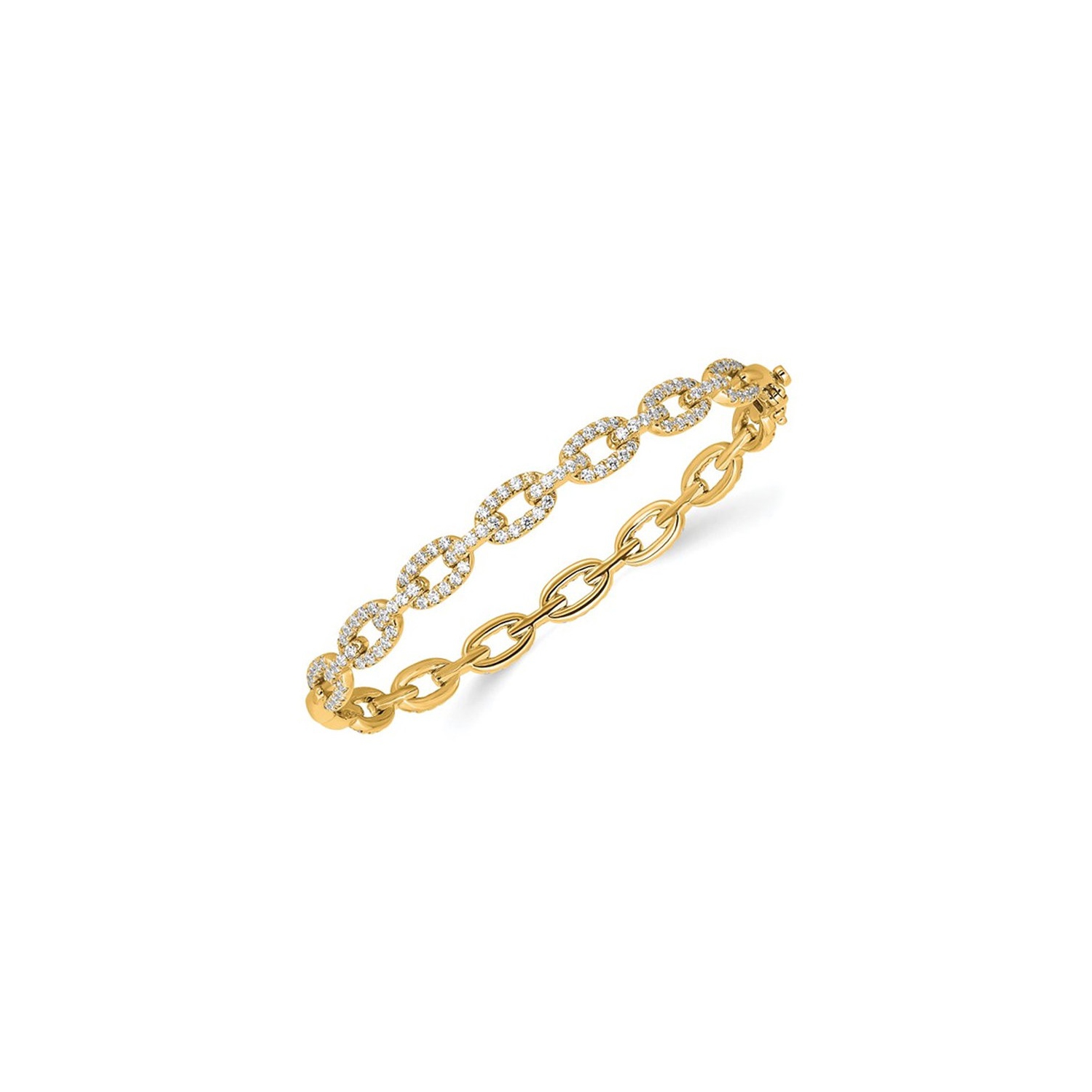 2.16 Carat Lab-Grown Diamond Link Bracelet in 14K Yellow Gold