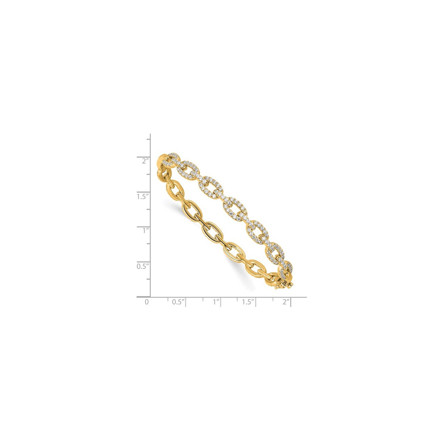 2.16 Carat Lab-Grown Diamond Link Bracelet in 14K Yellow Gold