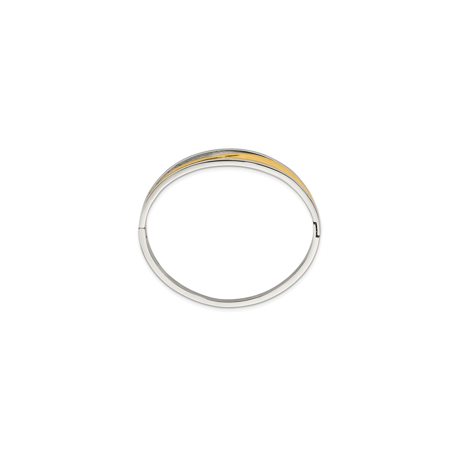 Bracelet rigide en acier inoxydable plaqué jaune