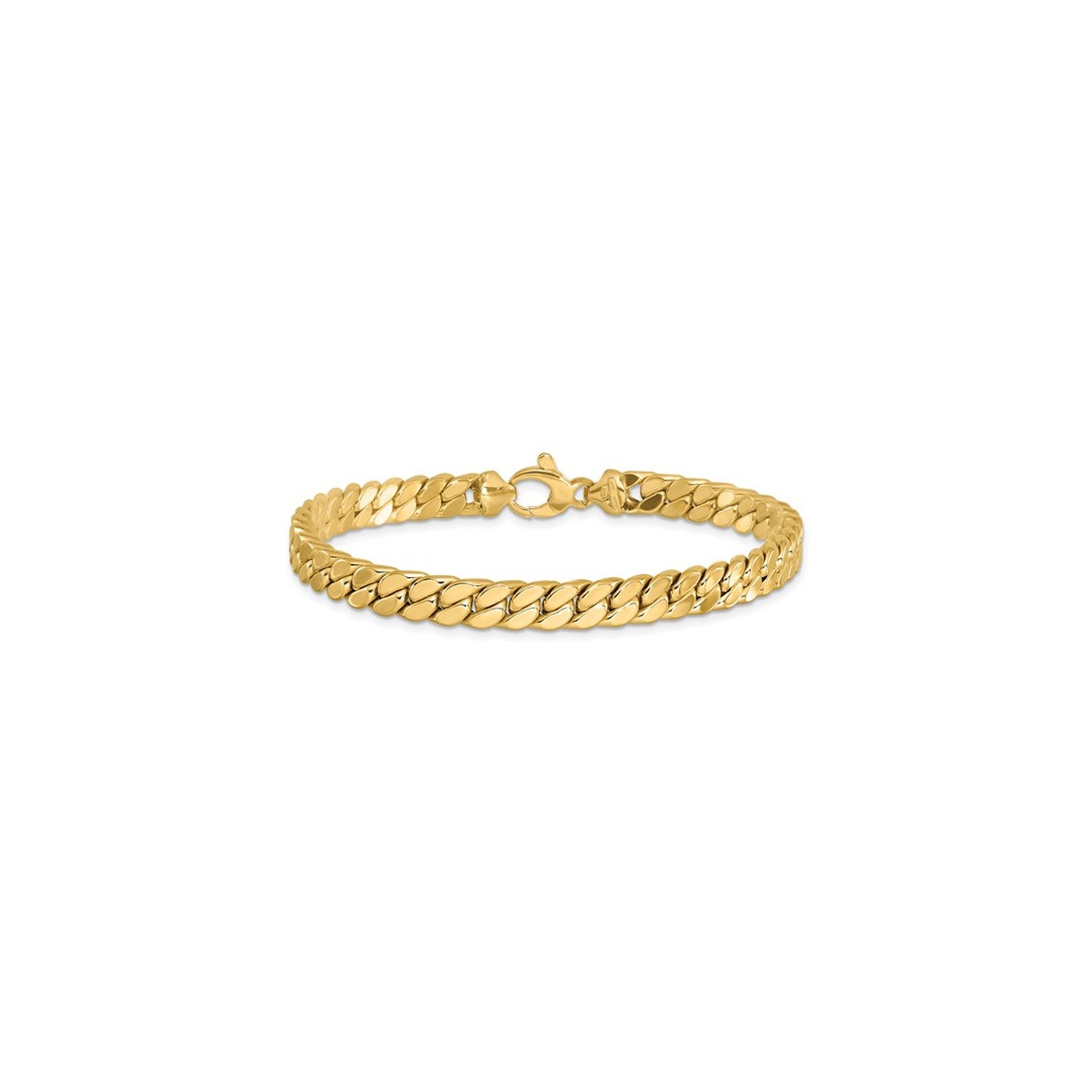 Bracelet homme à mailles fantaisie en or jaune 14K ct poli