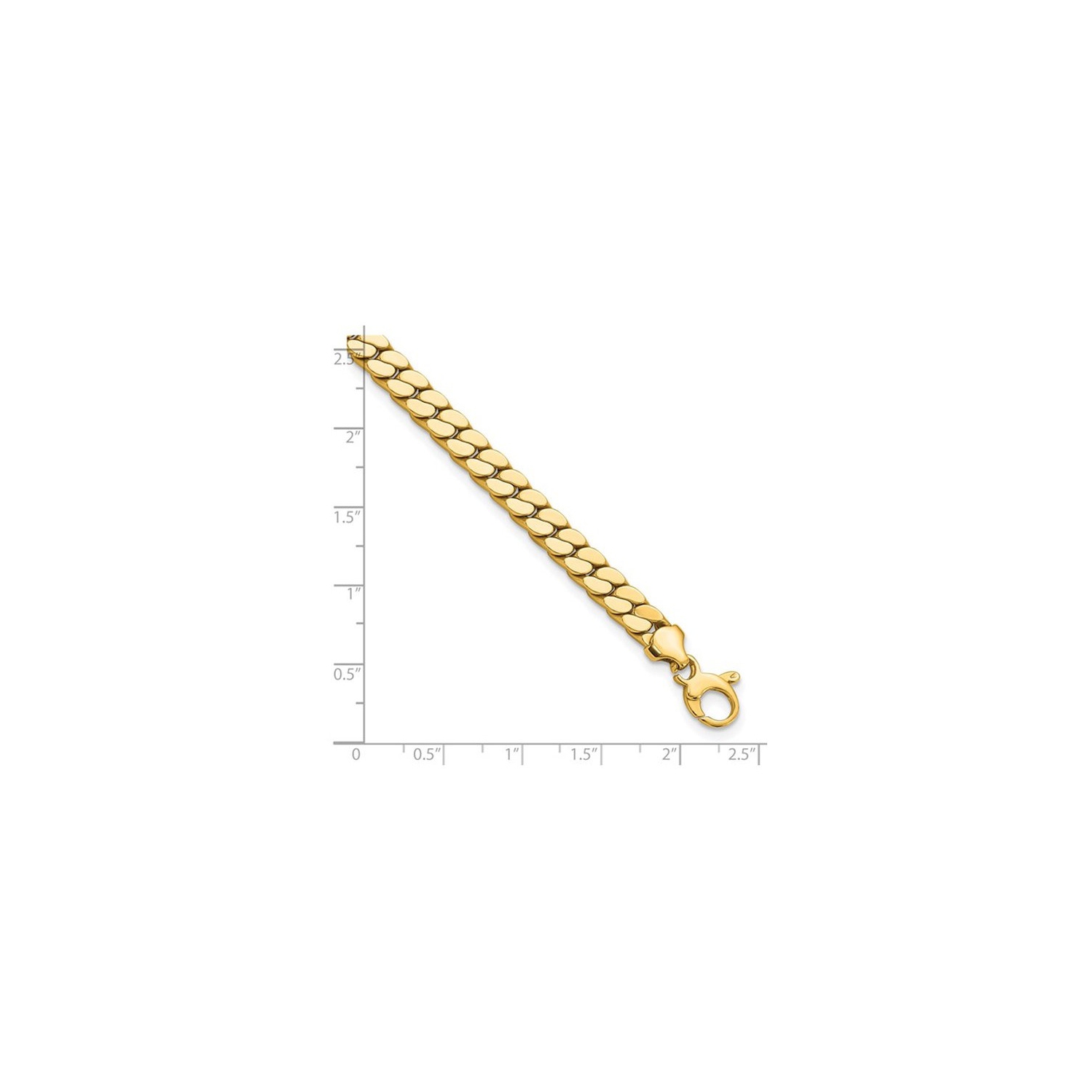Bracelet homme à mailles fantaisie en or jaune 14K ct poli