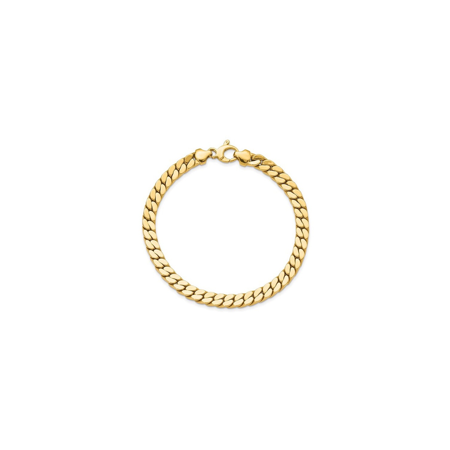 Bracelet homme à mailles fantaisie en or jaune 14K ct poli