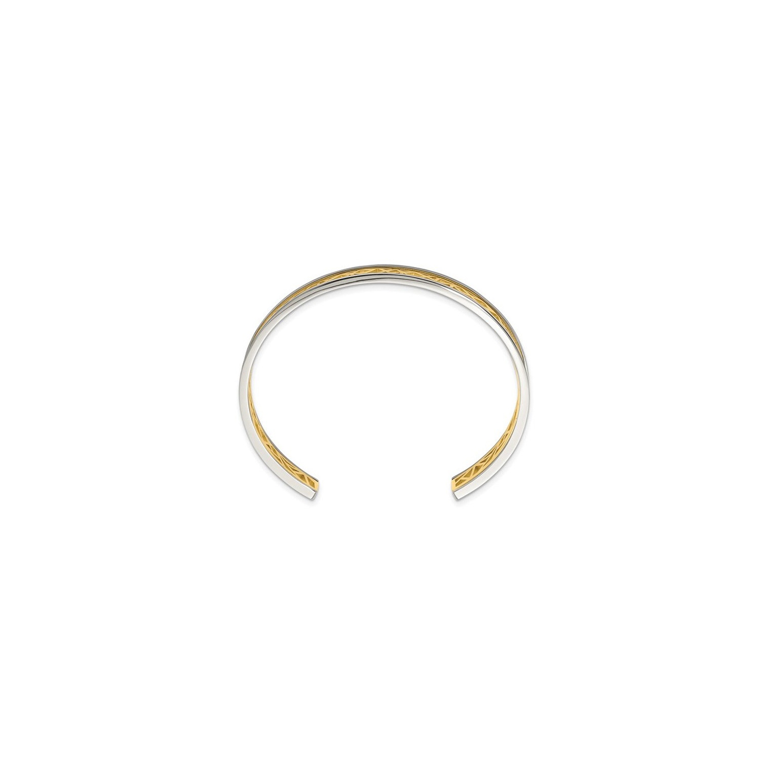 Bracelet-jonc en acier inoxydable poli plaqué jaune