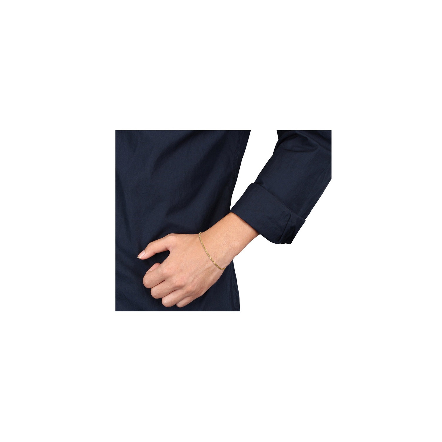 Bracelet à chaîne torsadée en argent sterling plaqué jaune