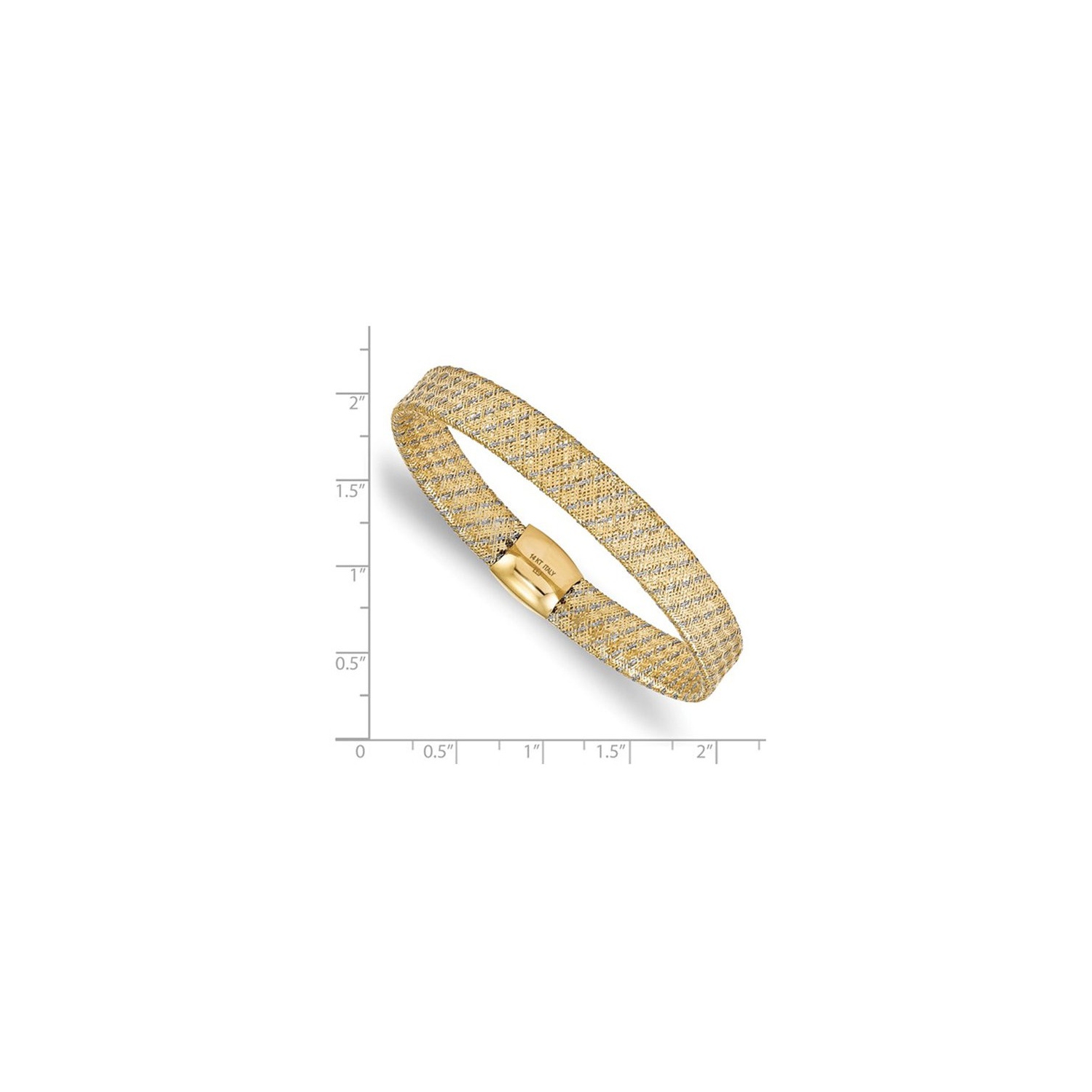 Bracelet élastique en or jaune et blanc 14K ct