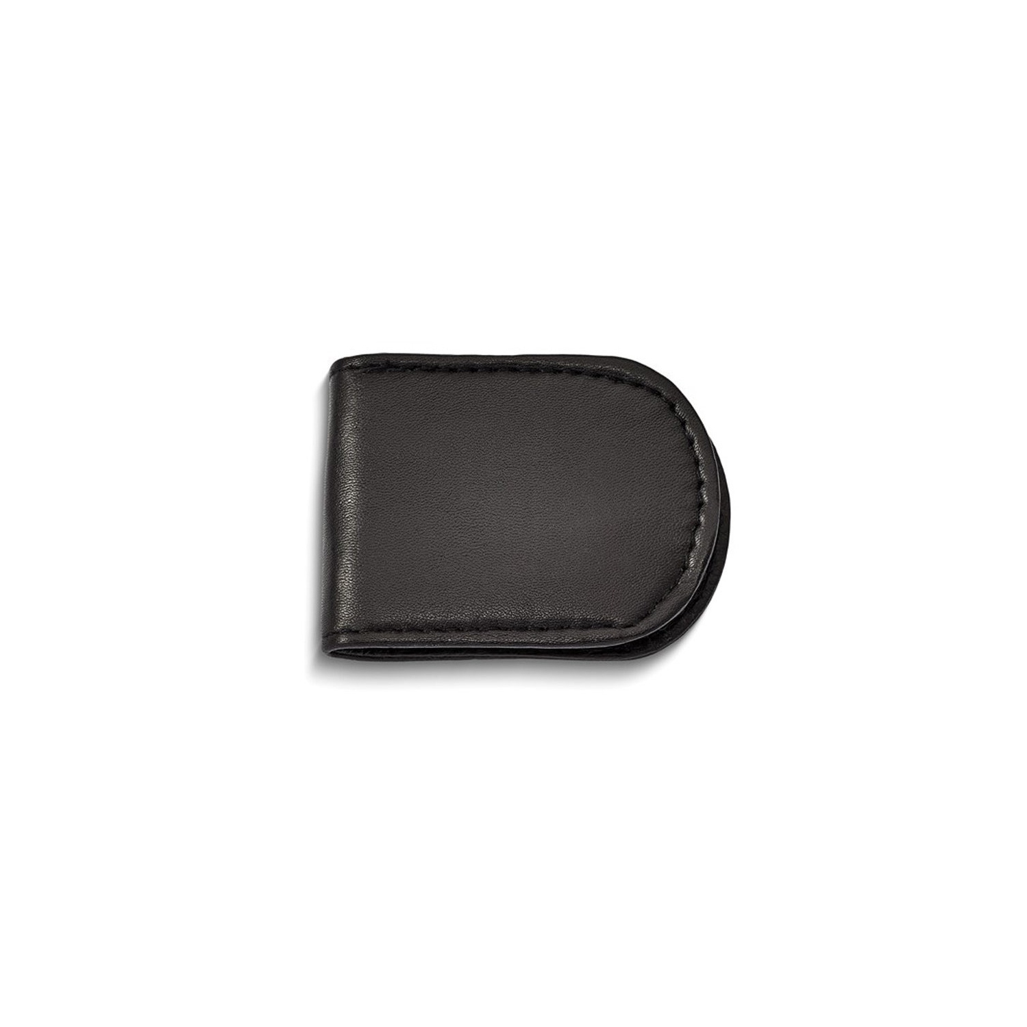 Pince à billets magnétique en cuir noir