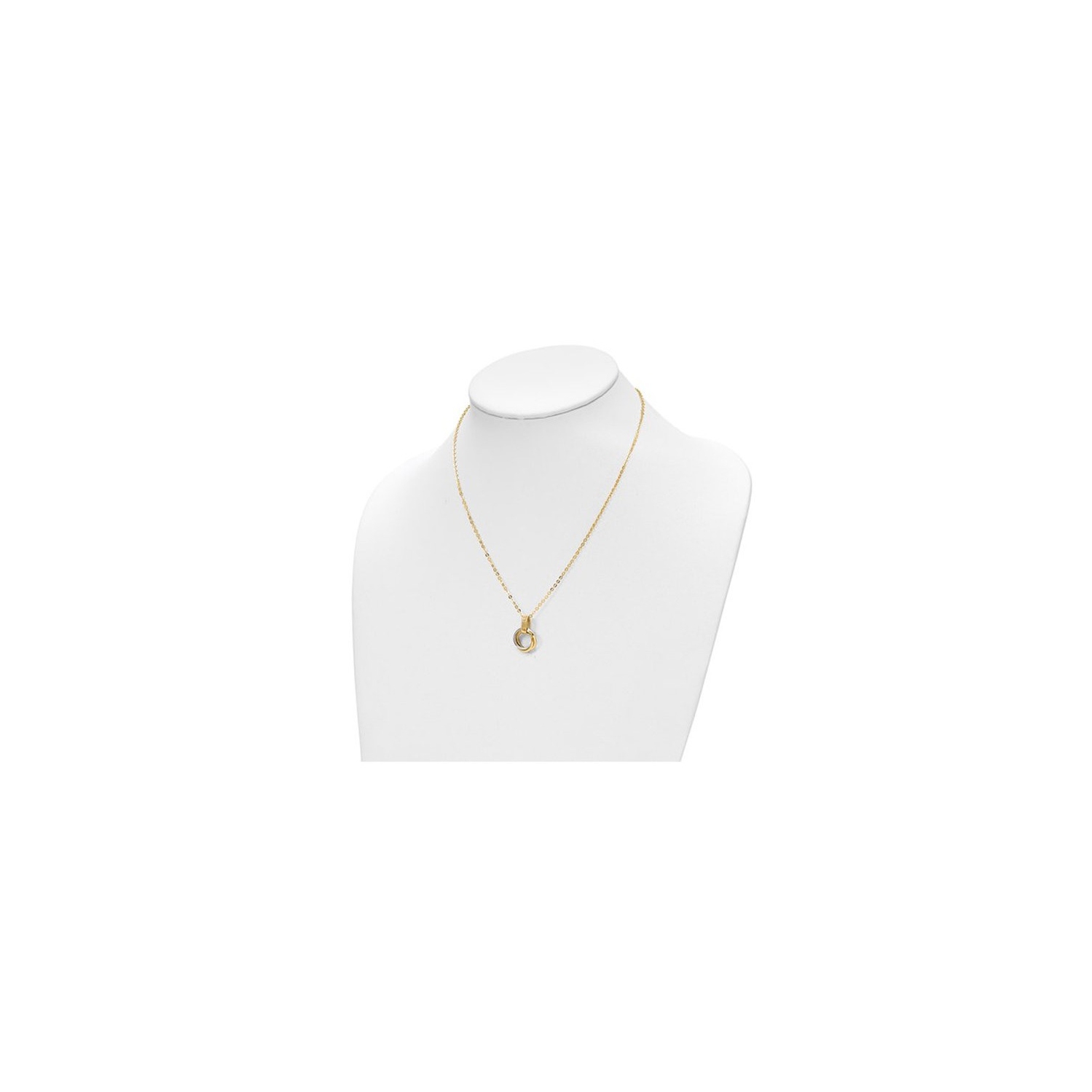 14K Yellow and White Gold Interlocking Circle Necklace