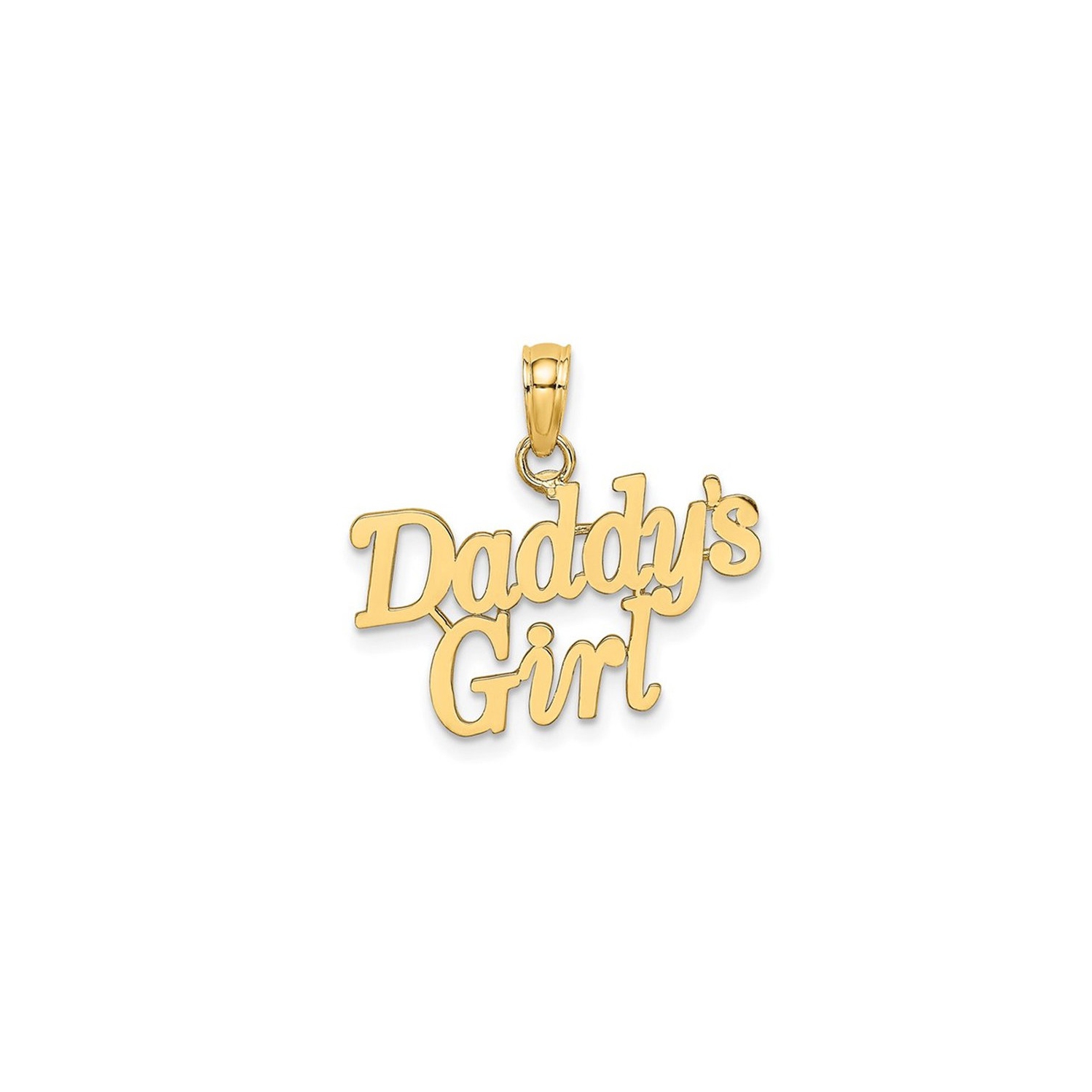 14K Yelllow Gold Daddys Girl Charm Pendant