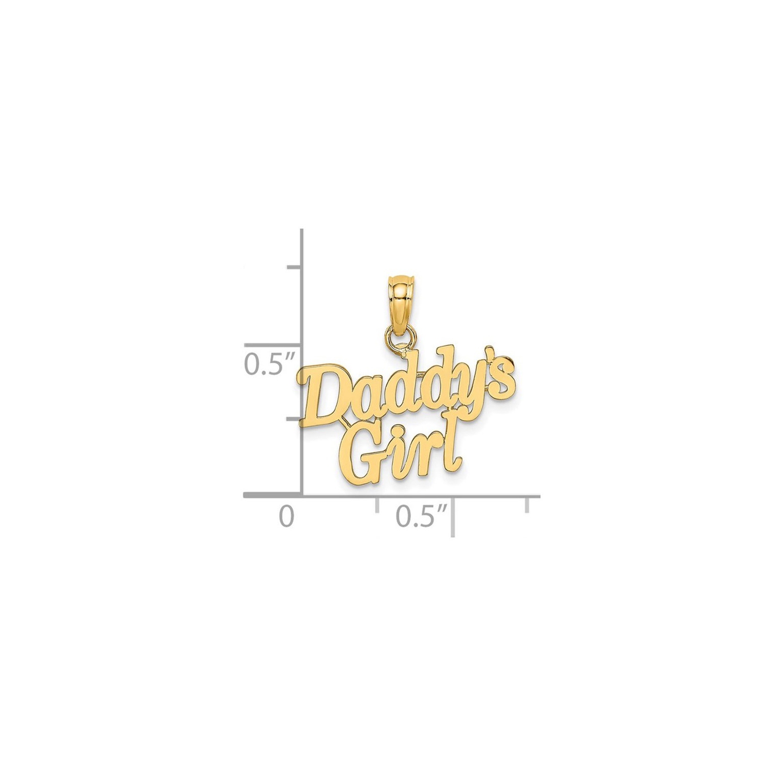 14K Yelllow Gold Daddys Girl Charm Pendant