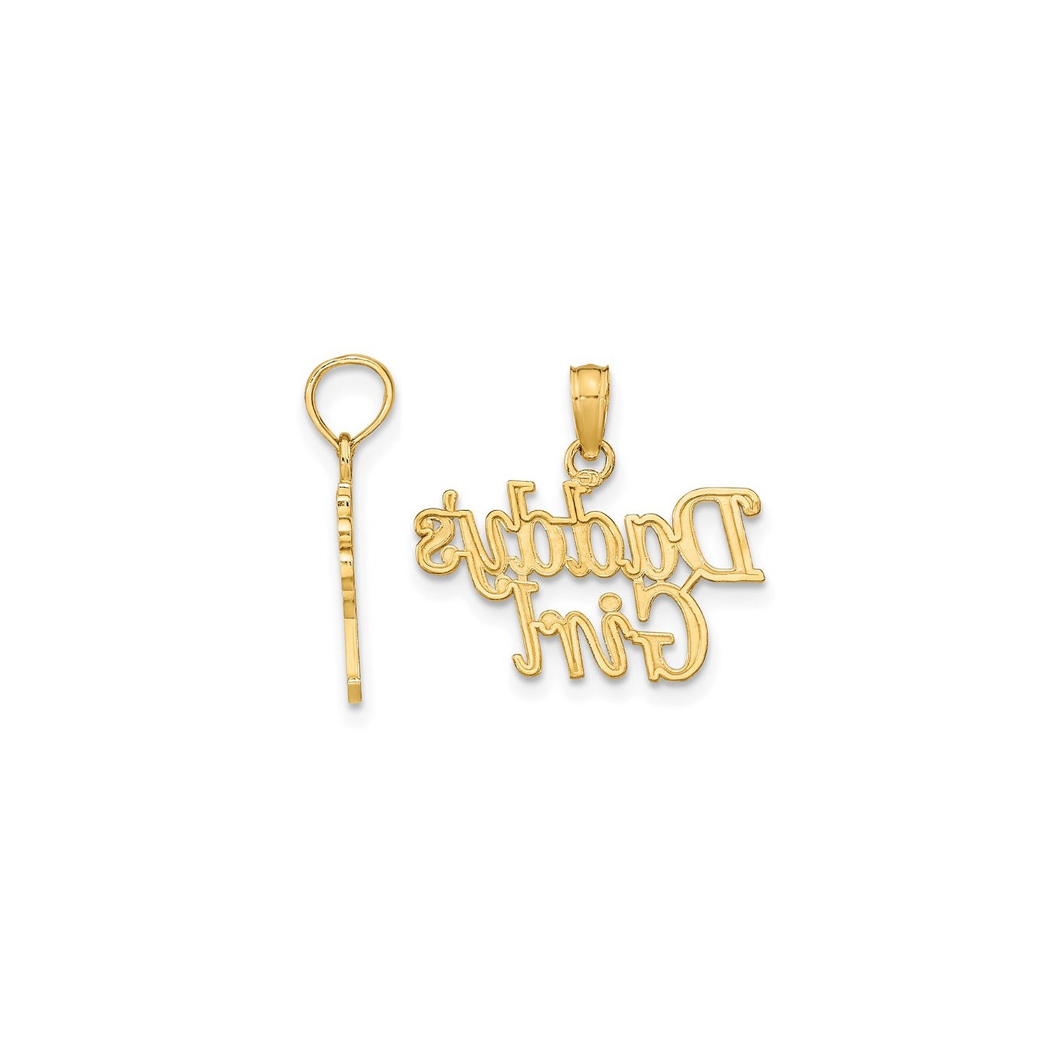 14K Yelllow Gold Daddys Girl Charm Pendant