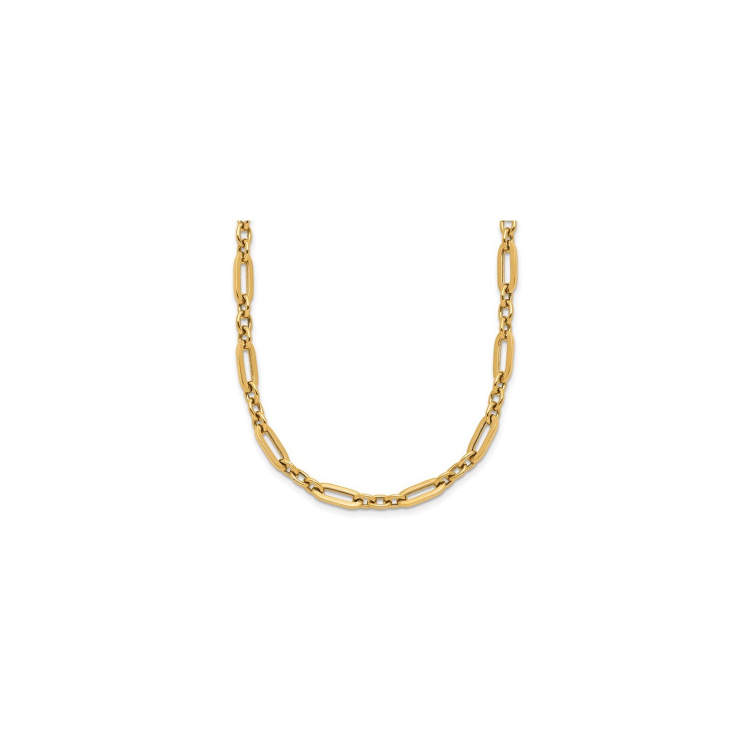 14K Yellow Gold Polished Fancy Link Necklace