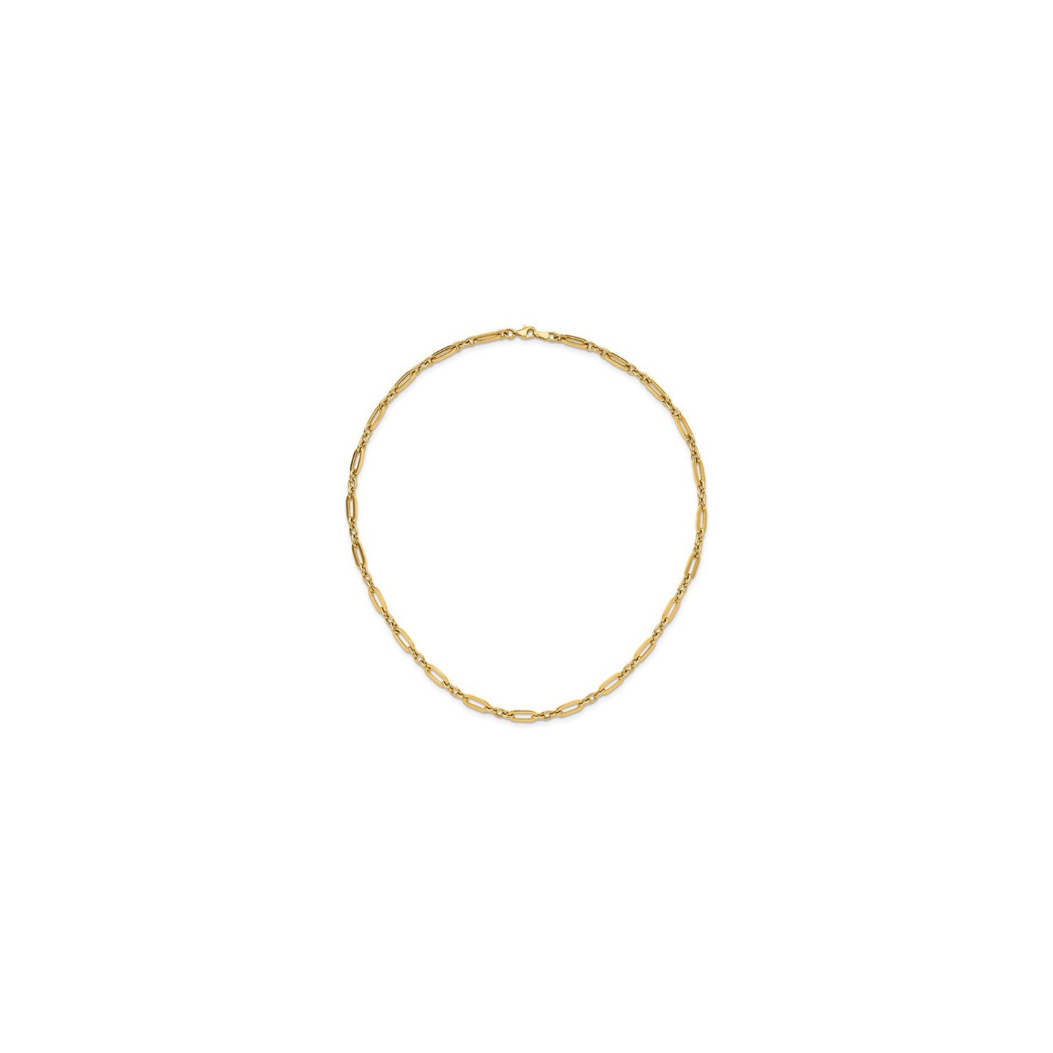 14K Yellow Gold Polished Fancy Link Necklace