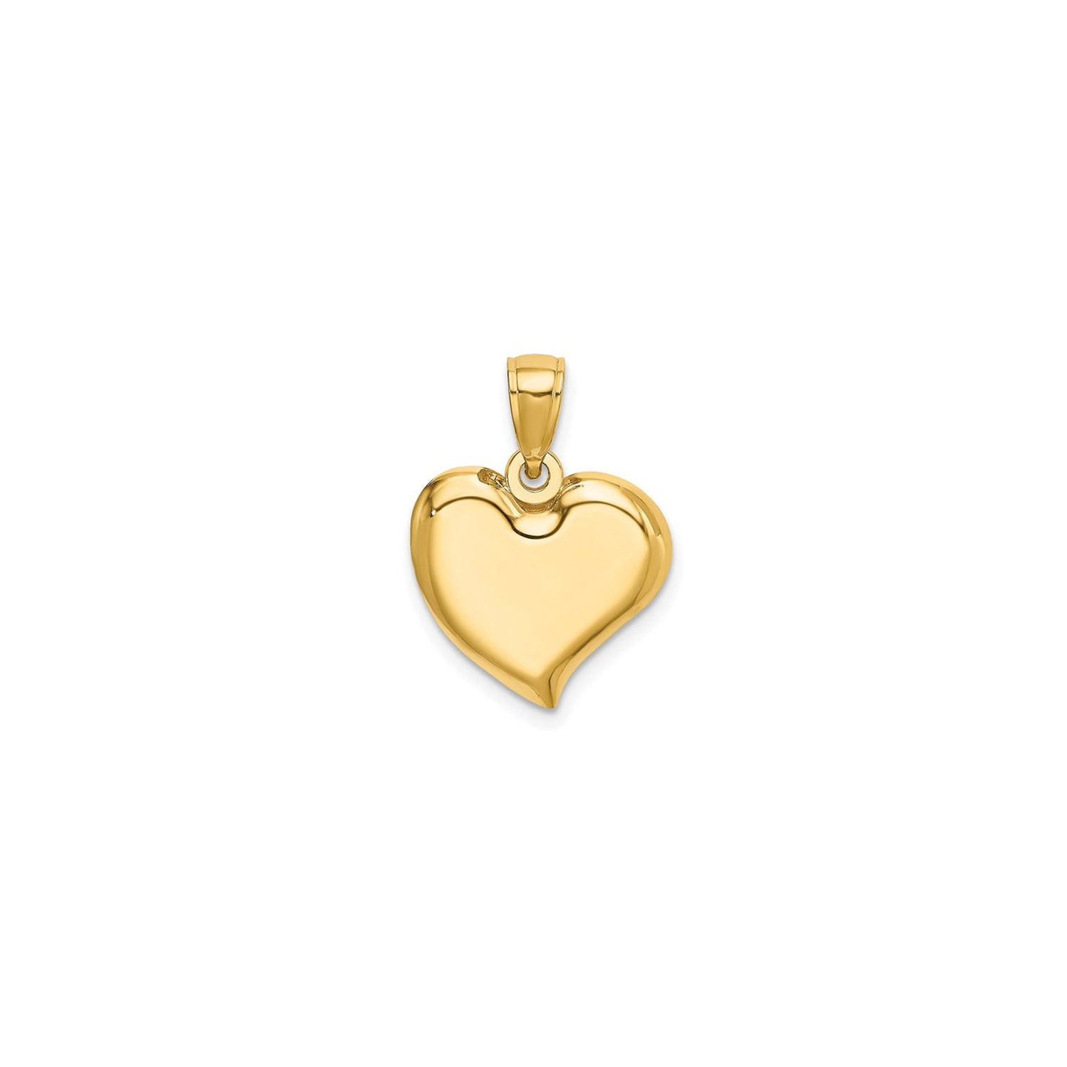14K Yellow Gold Polished Teardrop Heart Charm Pendant