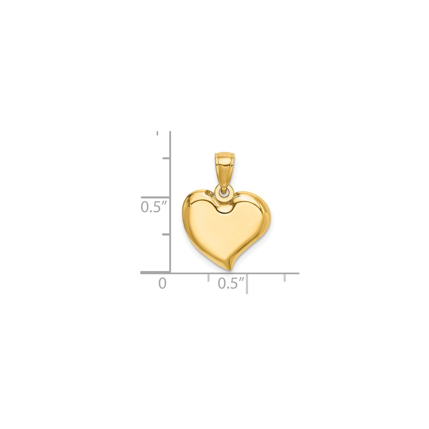 14K Yellow Gold Polished Teardrop Heart Charm Pendant