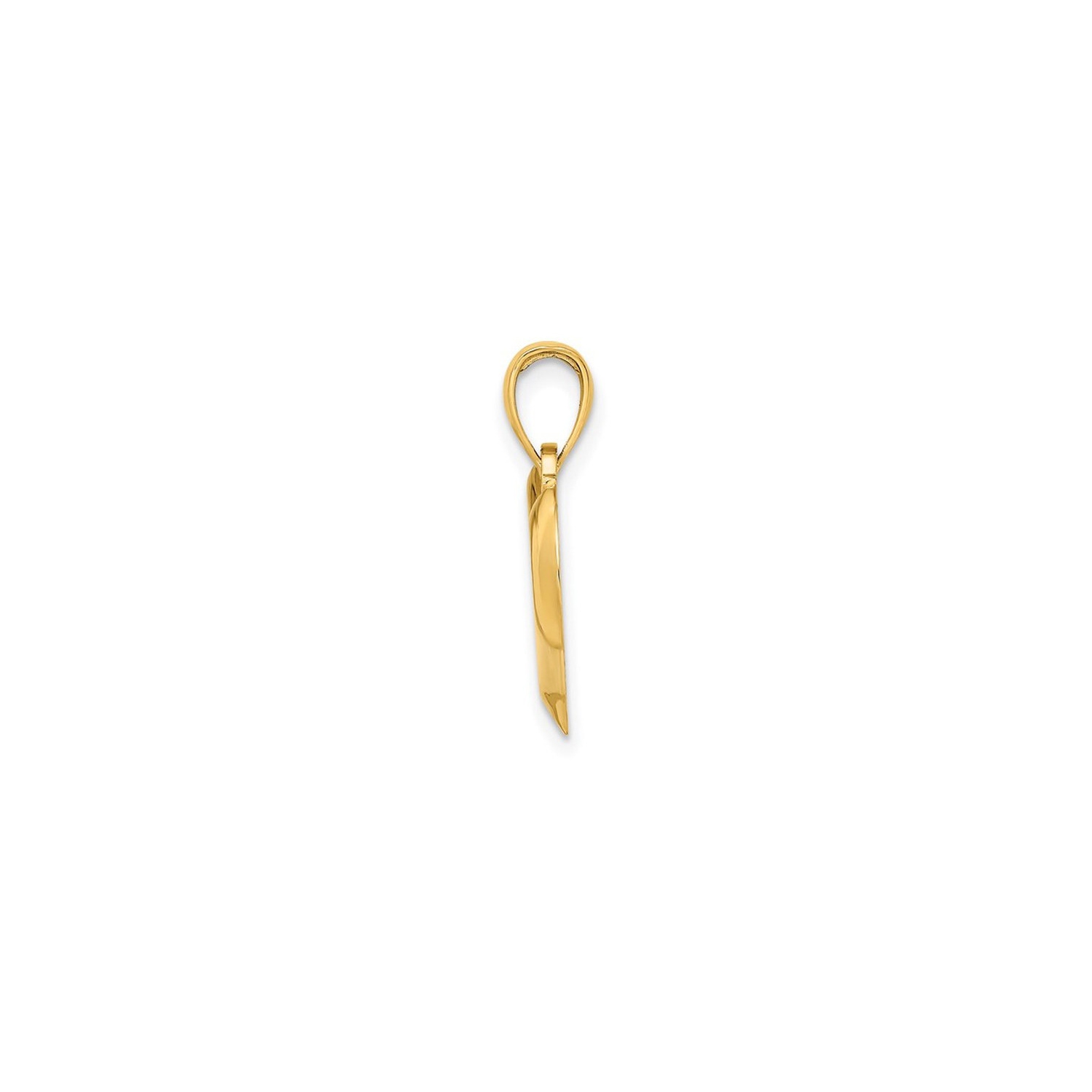 14K Yellow Gold Polished Teardrop Heart Charm Pendant