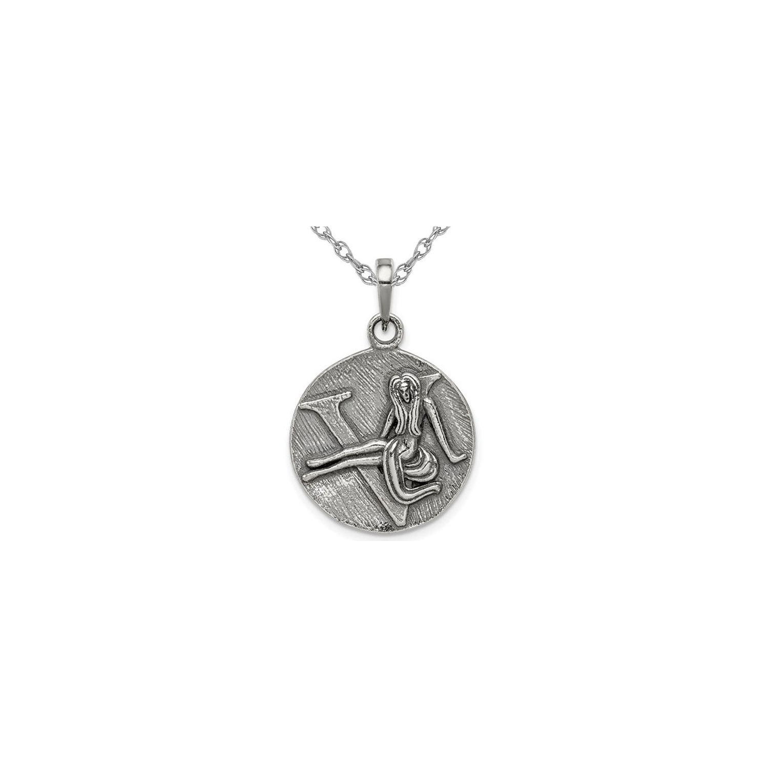 Collier à pendentif en argent sterling avec chaîne, breloque VIRGO, astrologie et signe du zodiaque