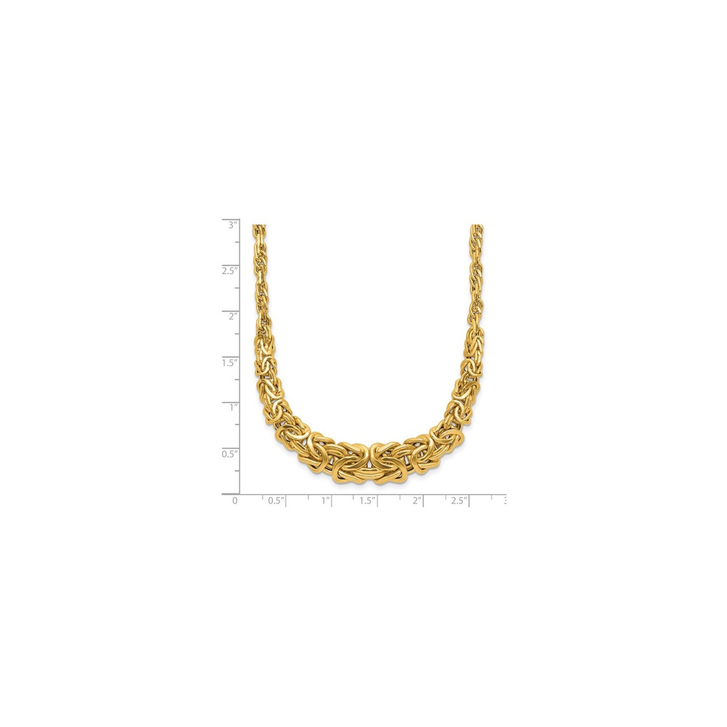 14K Yellow Gold Polished Byzantine Graduated Necklace