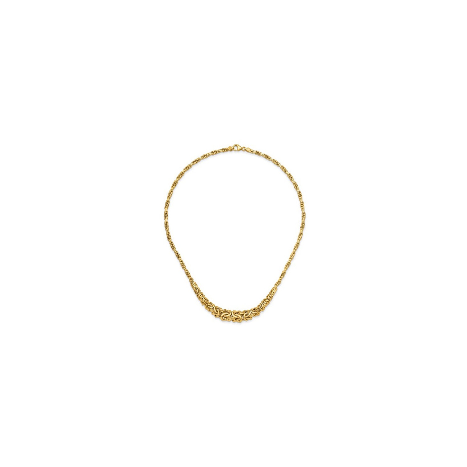 14K Yellow Gold Polished Byzantine Graduated Necklace