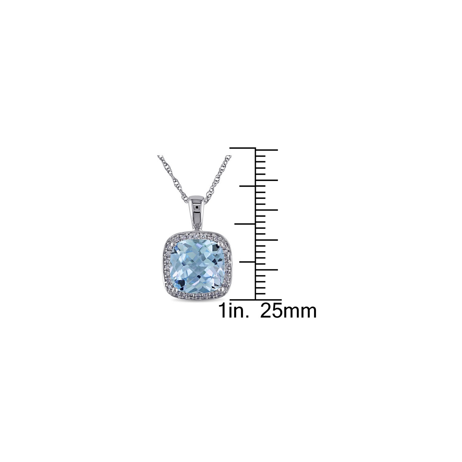 4.25 Carat Sky Blue Topaz Pendant Necklace in 10K White Gold with Chain