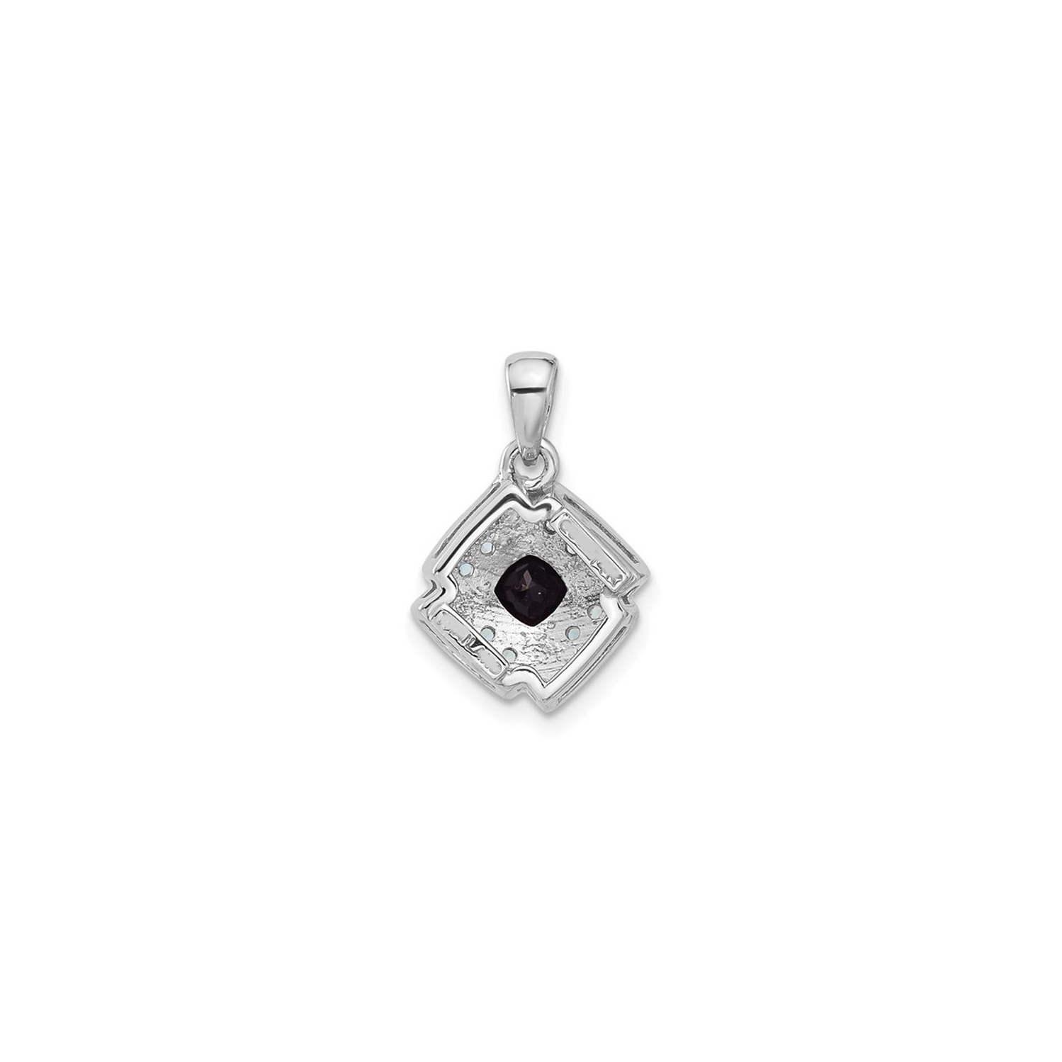 Collier à pendentif en onyx noir et topaze bleue 2/3&nbsp;carat avec chaîne en argent sterling