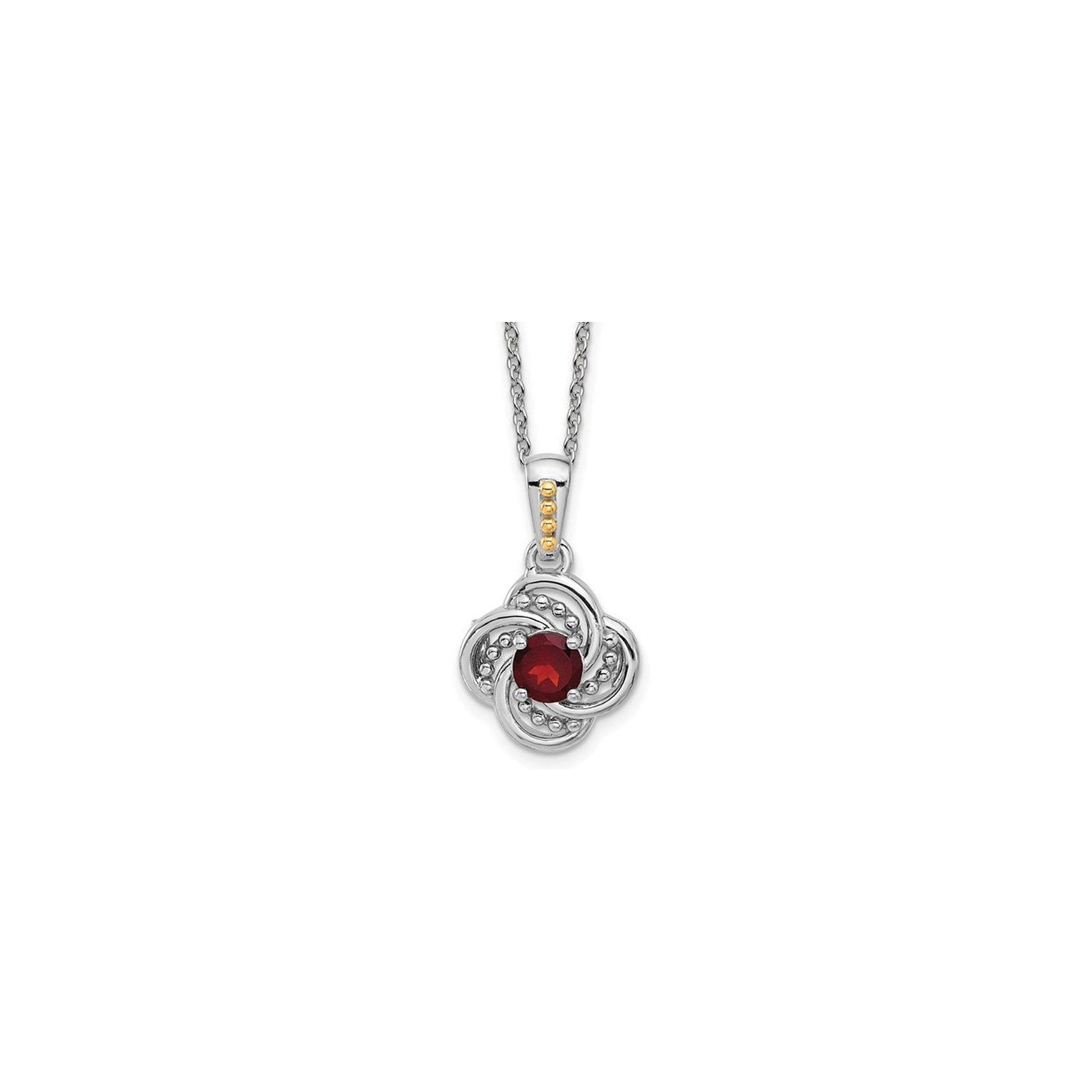 2/3 Carat Garnet Pendant Necklace in Sterling Silver with Chain