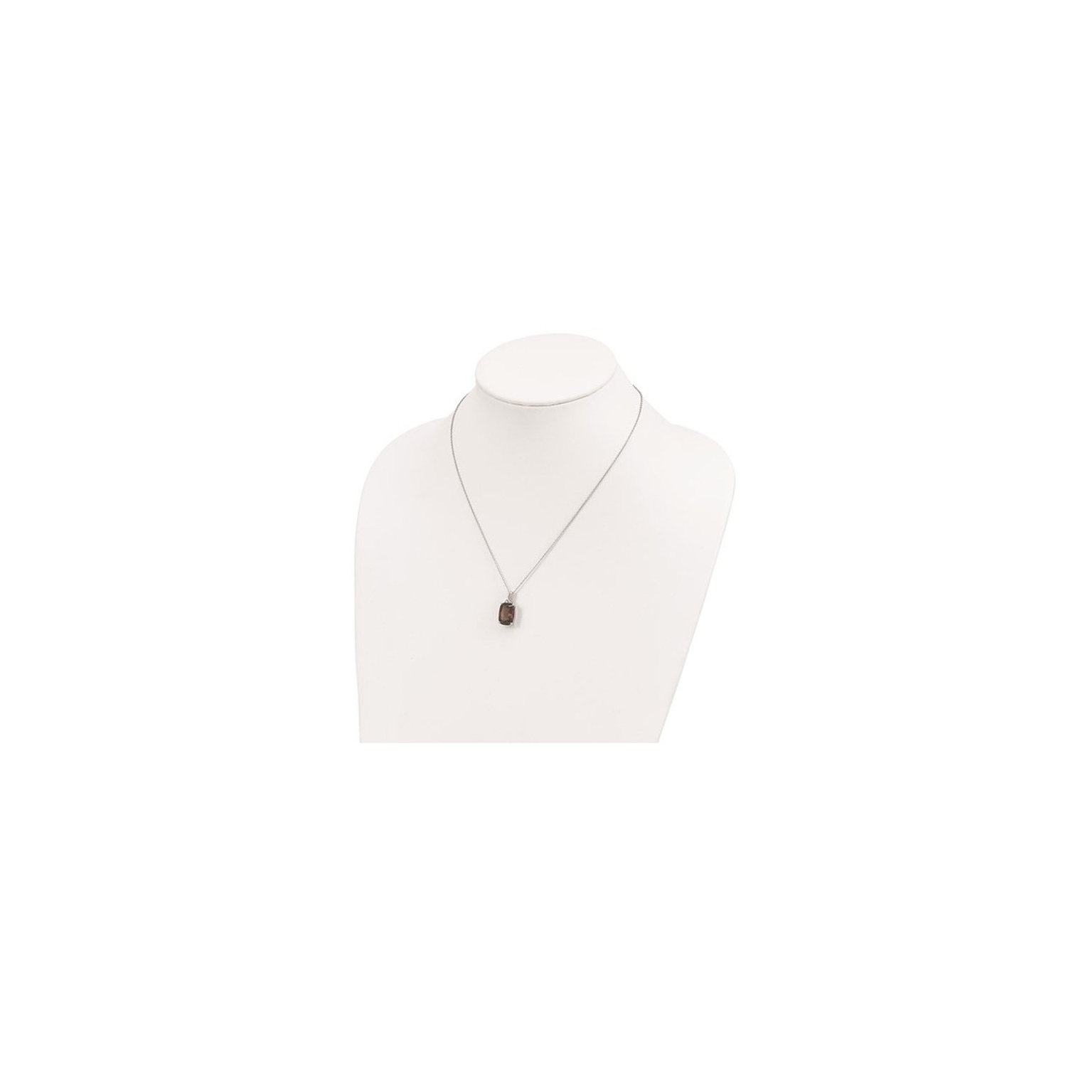 5.80 Carat Smoky Quartz Pendant Necklace in Sterling Silver with 14K Gold Accents