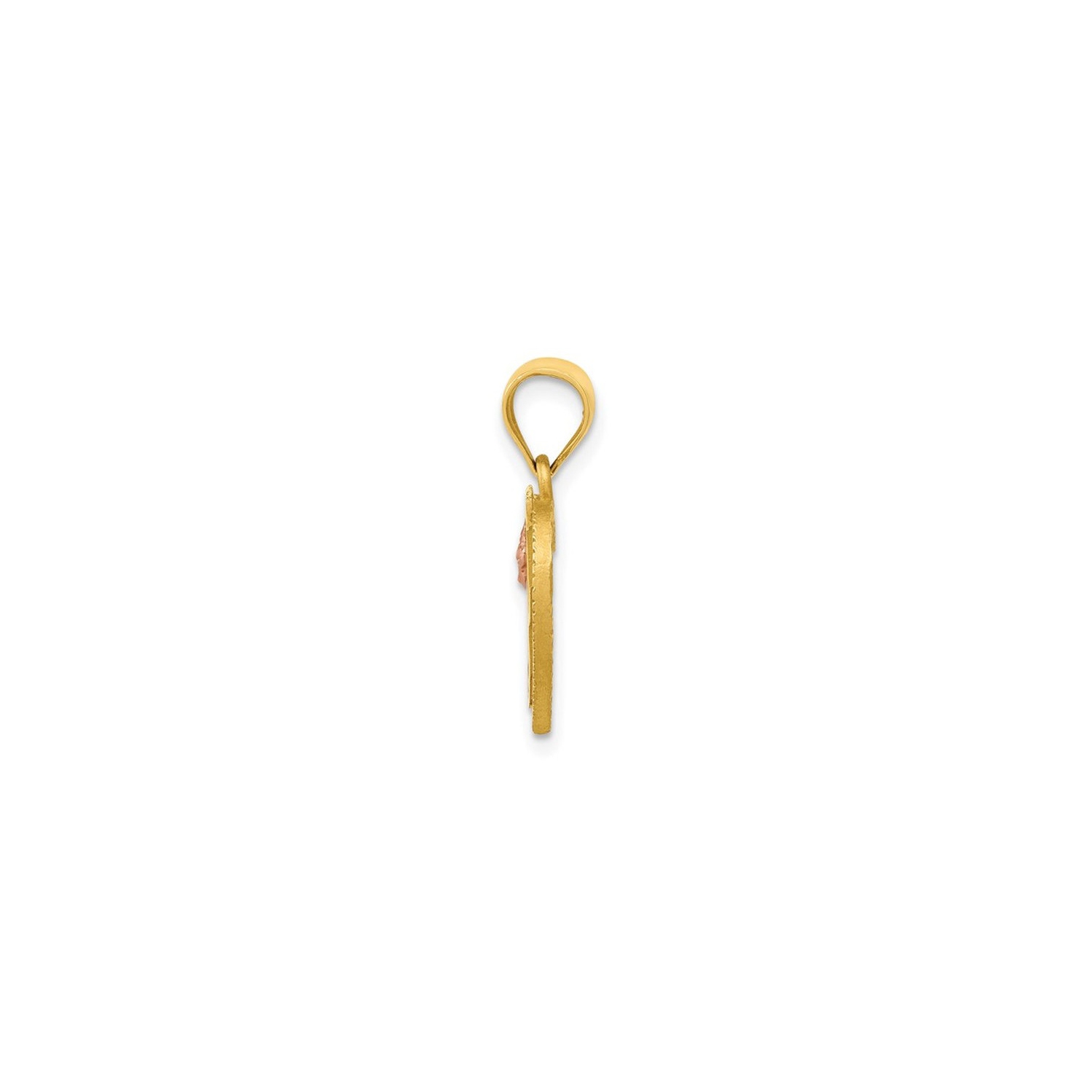 Breloque collier à pendentif en forme de coeur avec chaîne, initiale en or jaune 14K ct