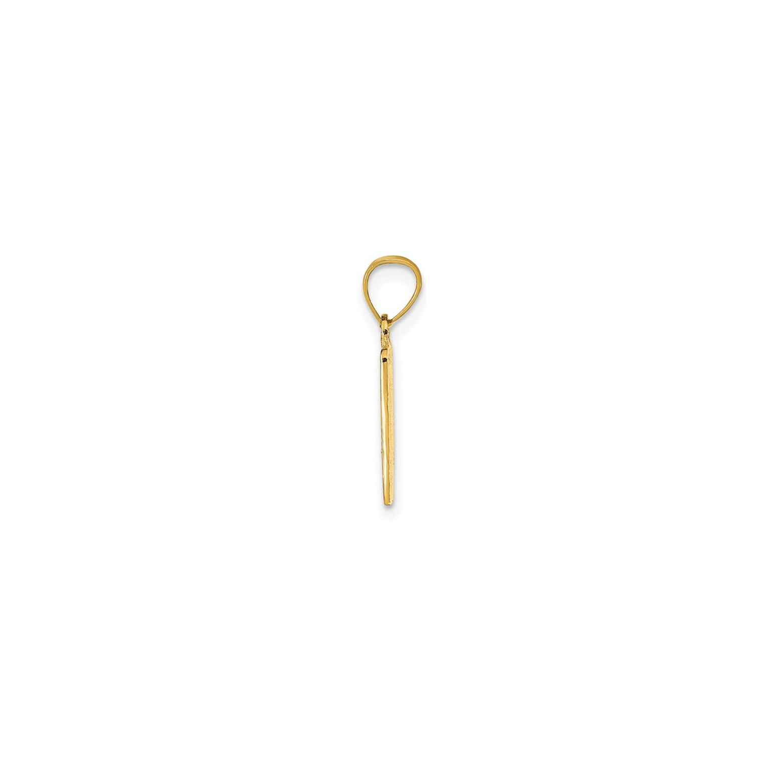 14K Yellow Gold Bar Charm Pendant Necklace with Chain