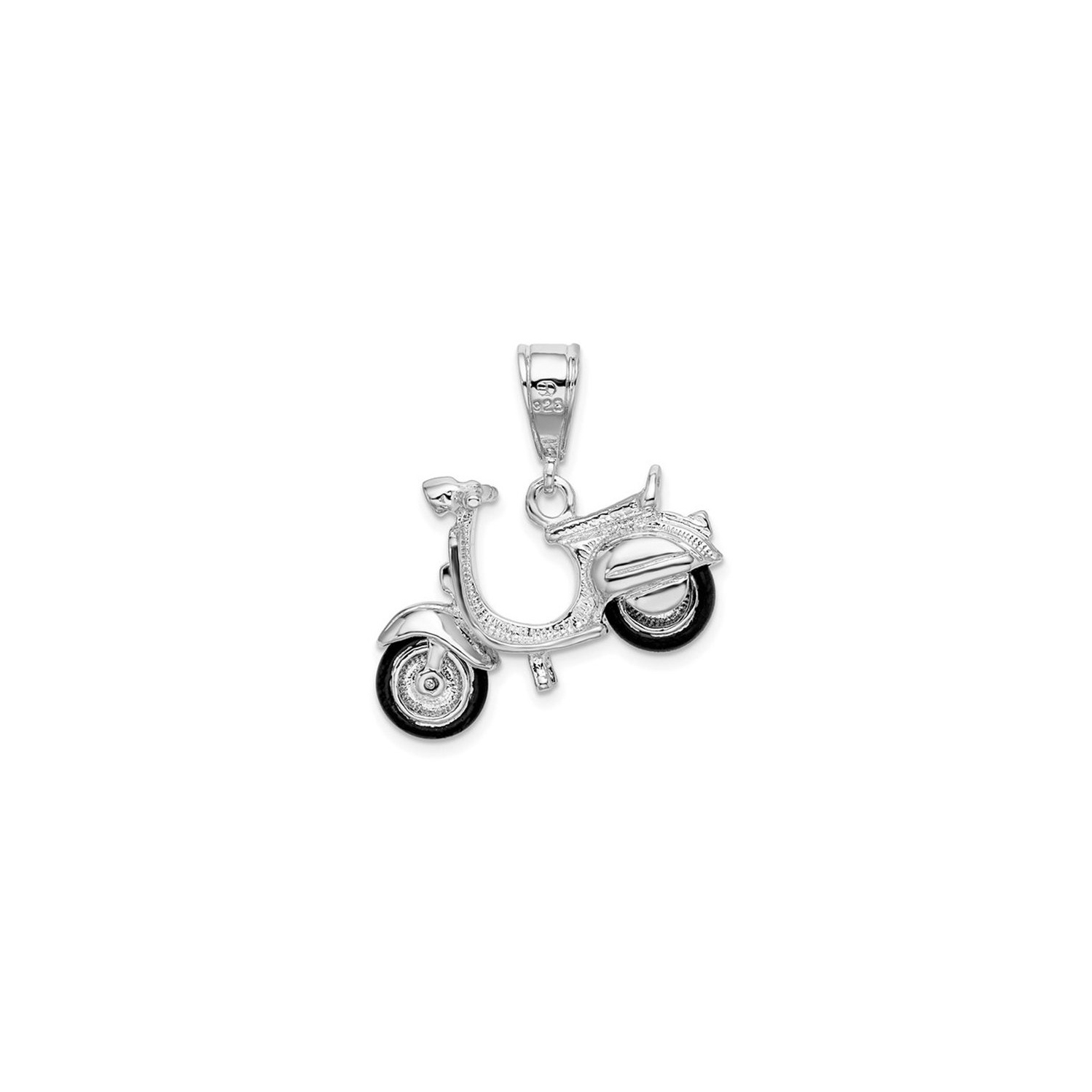 Sterling Silver Vespa Scooter Charm Pendant Necklace with Chain