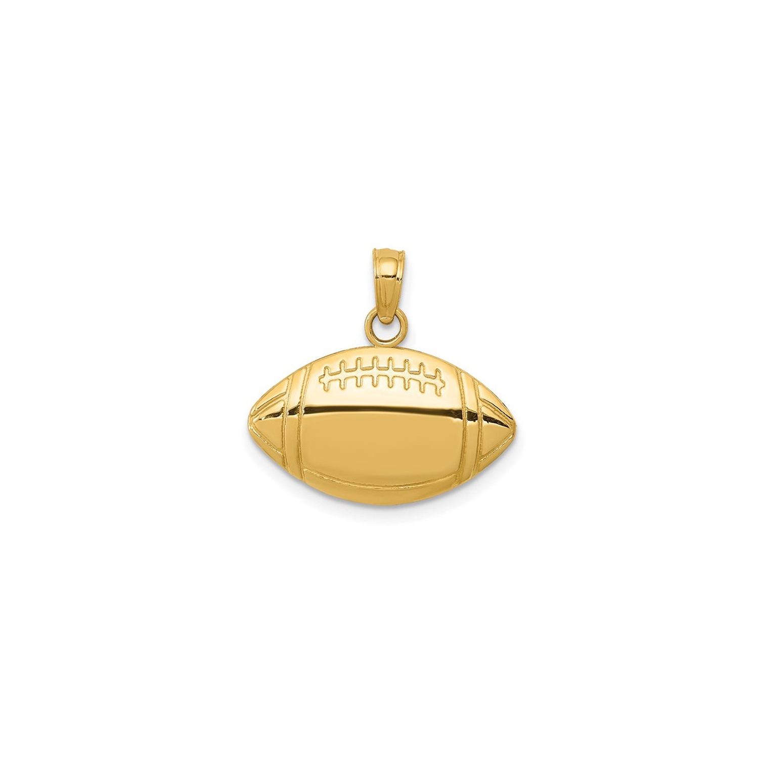 14K Yellow Gold Classic Football Charm Pendant