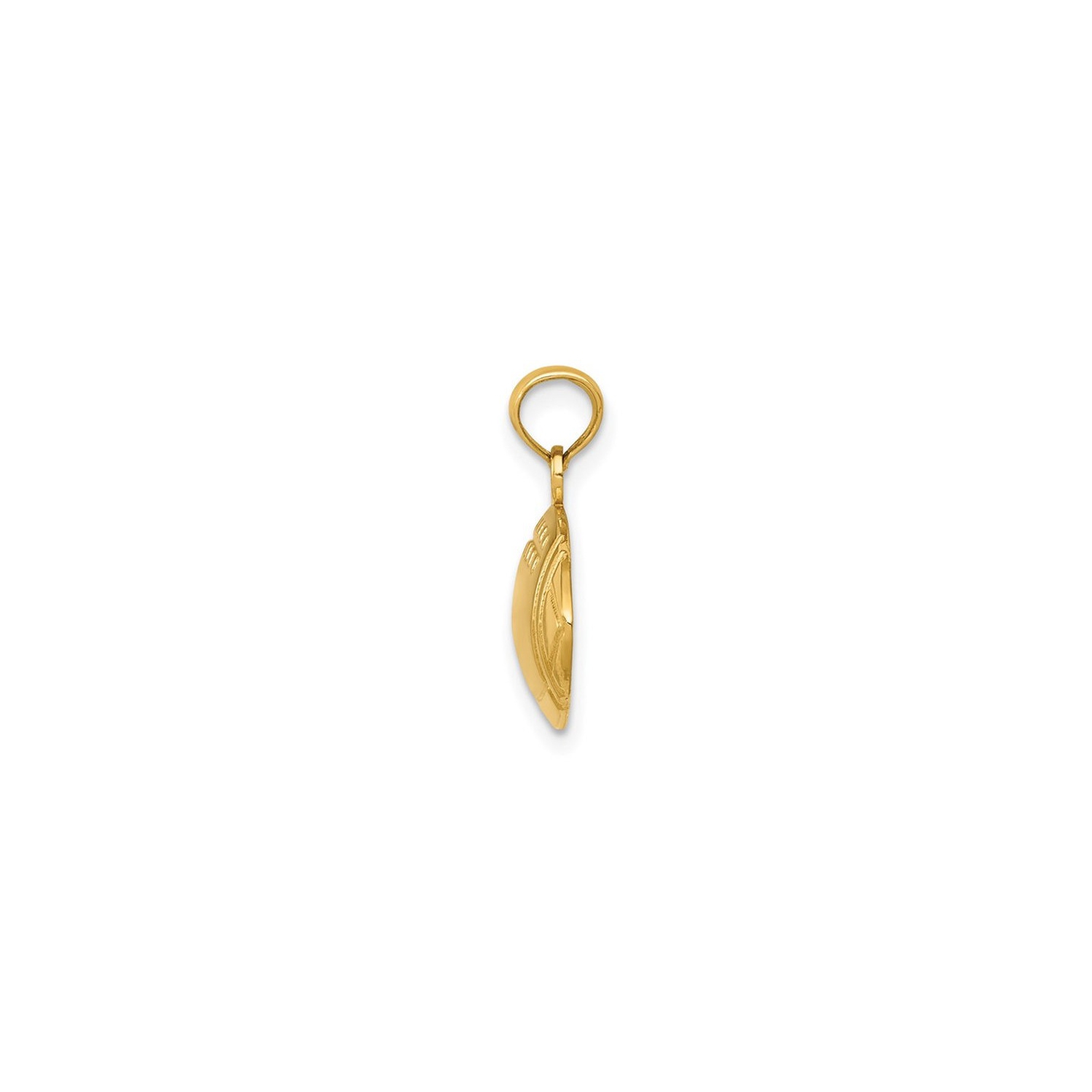 14K Yellow Gold Classic Football Charm Pendant