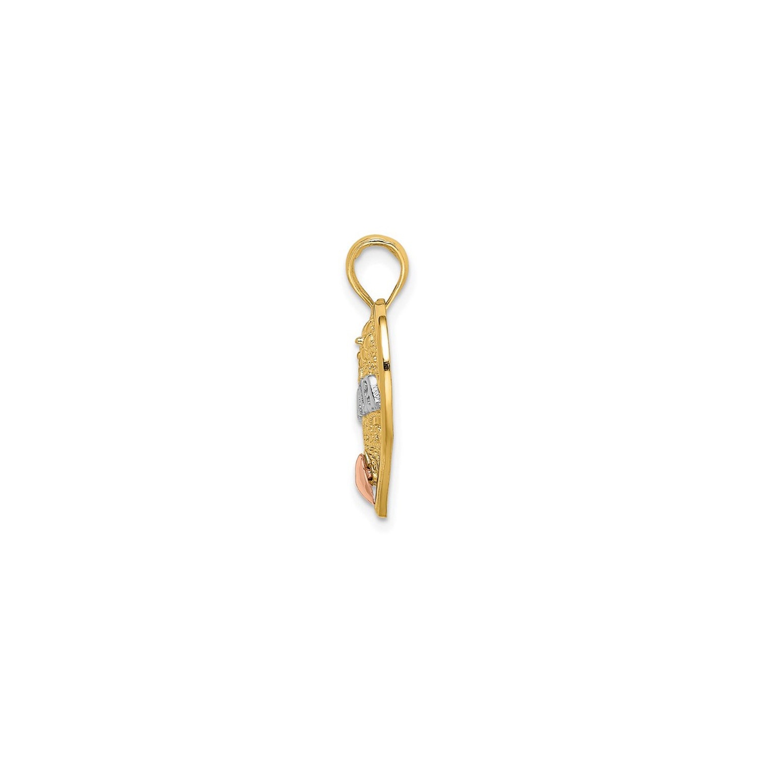 10K Yellow Gold Grandma Heart Charm Pendant Necklace