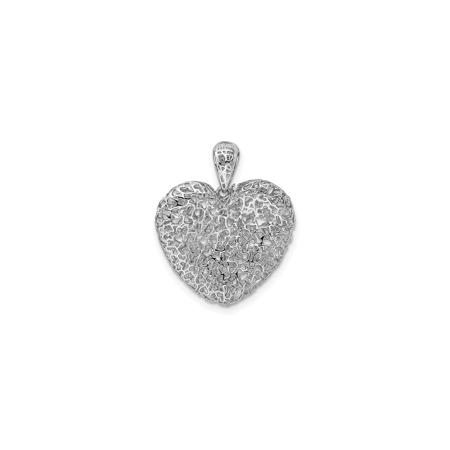 Sterling Silver Heart Pattern Pendant Necklace with Chain