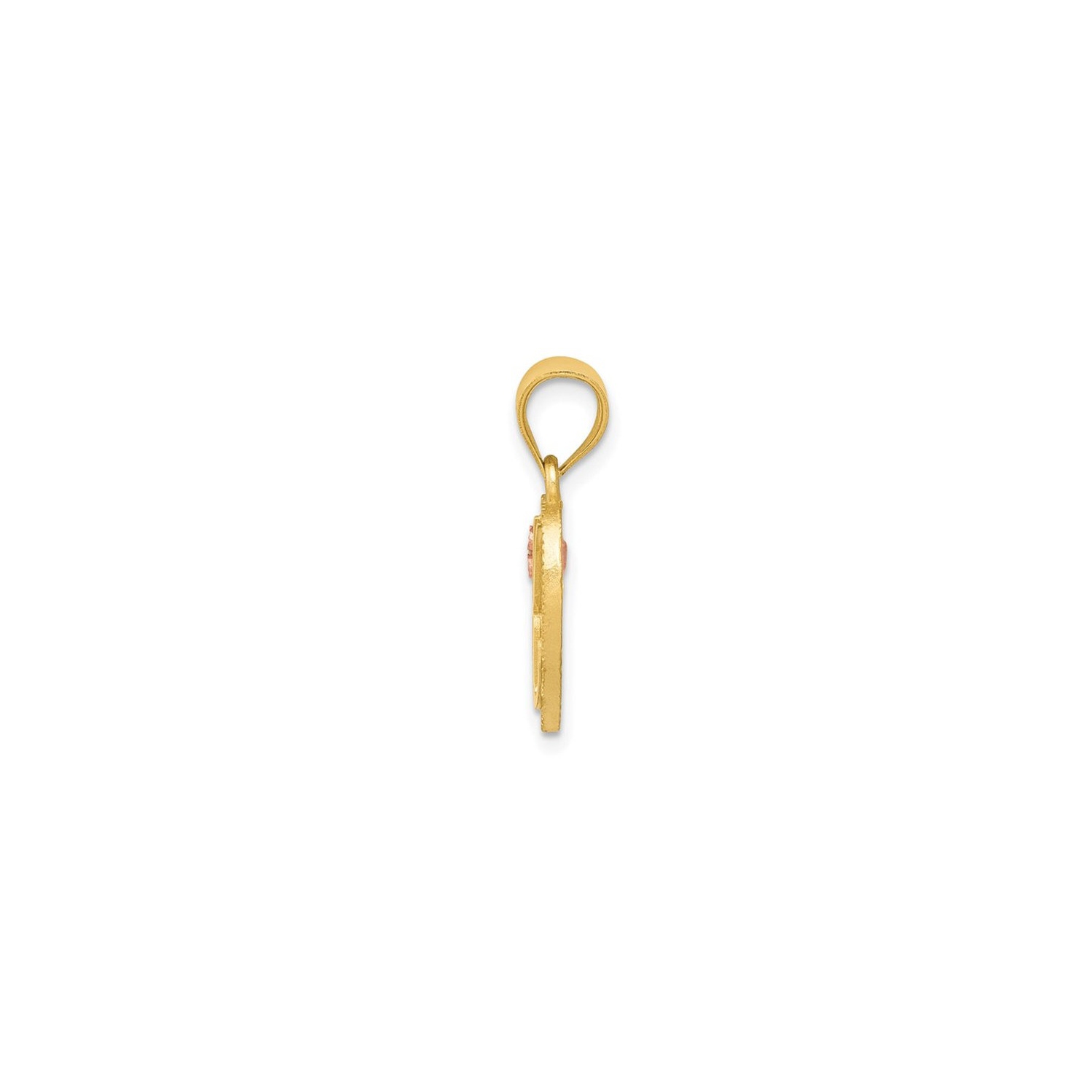 14K Yellow Gold Initial -K- Heart Necklace Pendant Charm with Chain
