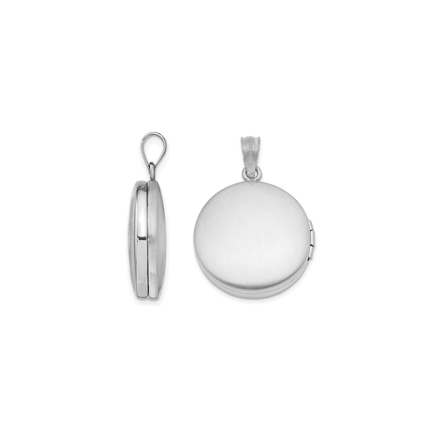 Sterling Silver Grooved Pawprint Round Locket Pendant Necklace with Chain