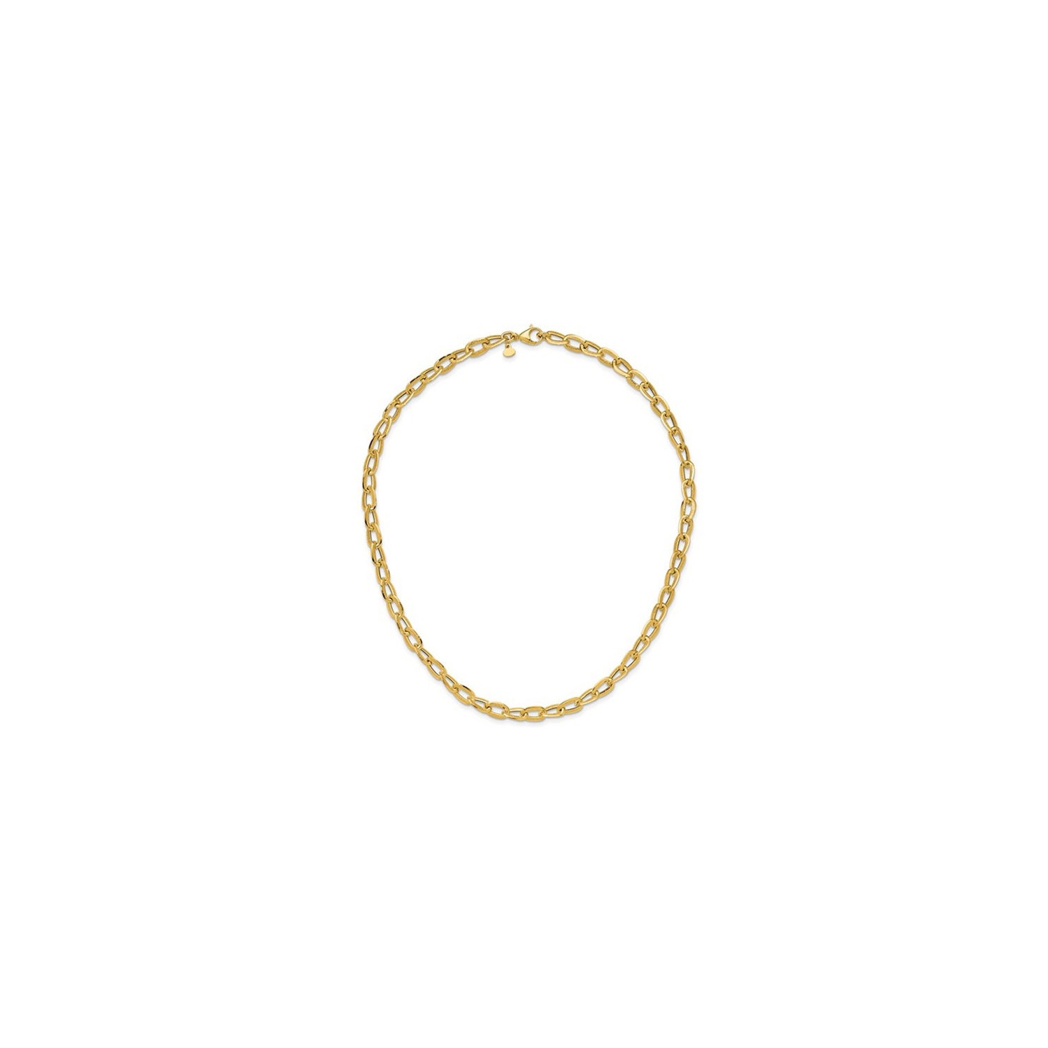 14K Yellow Gold Polished Satin Link Necklace