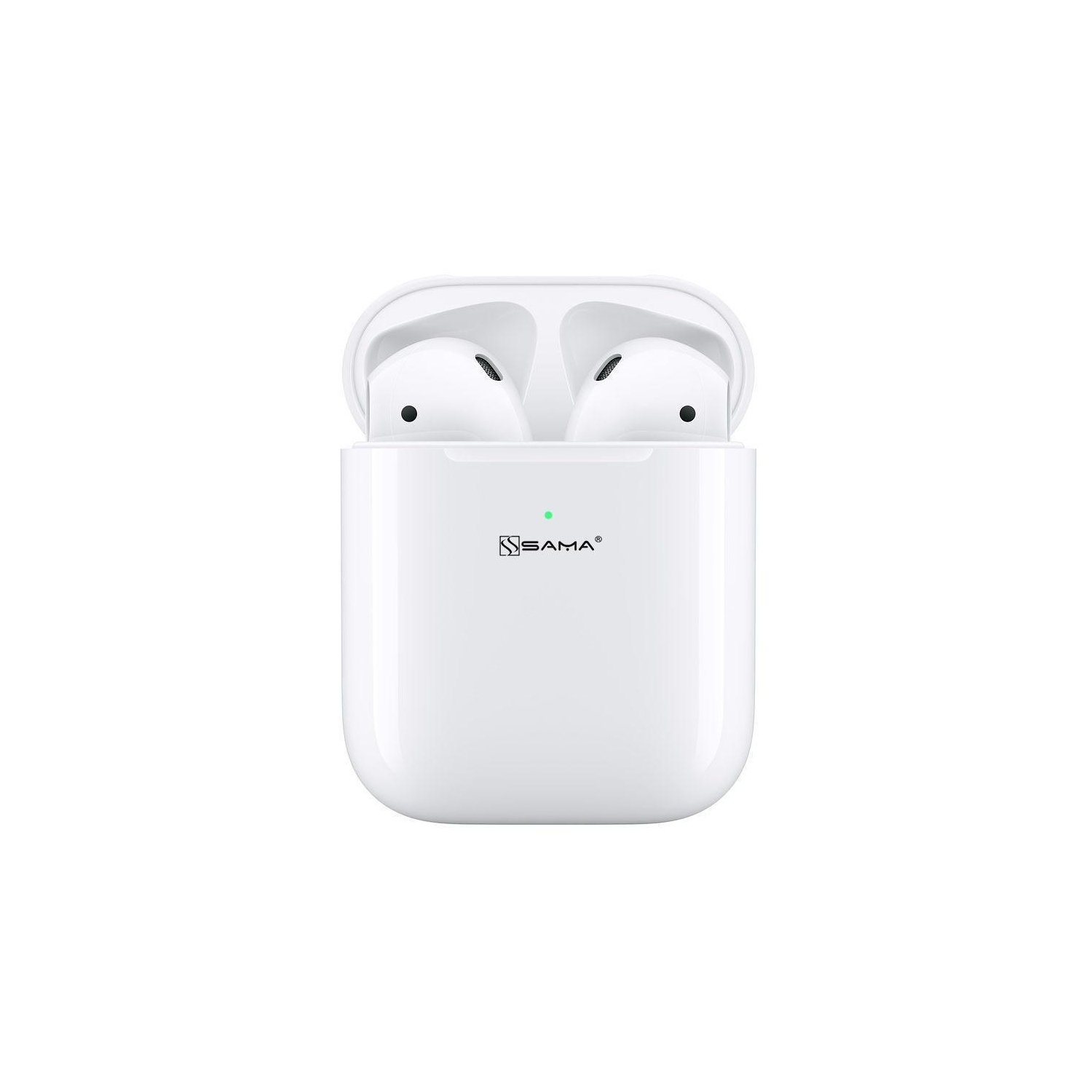 SAMA Wireless Earbuds 5.0 with wireless Charging case/popup function/auto Connect + FREE Silicon Case
