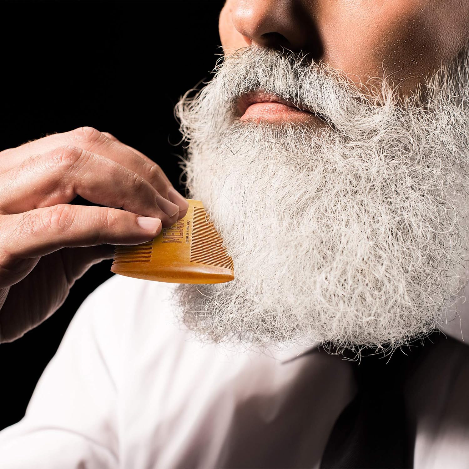 Wooden Beard and Comb Set for Men - Perfect for Beards Head Hair and Mustaches Men's Grooming Kit for Styling, Applying Beard Oils and Balms for