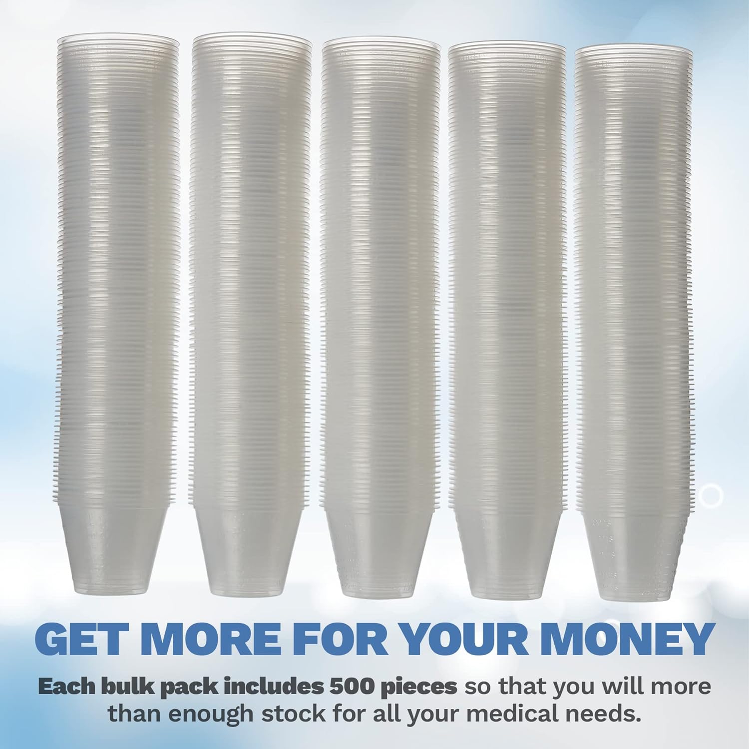 Gobelets de médecine transparents - Paquet de 500 - gobelets de médecine graduée jetables en plastique avec mesures pour les médicaments Arts &