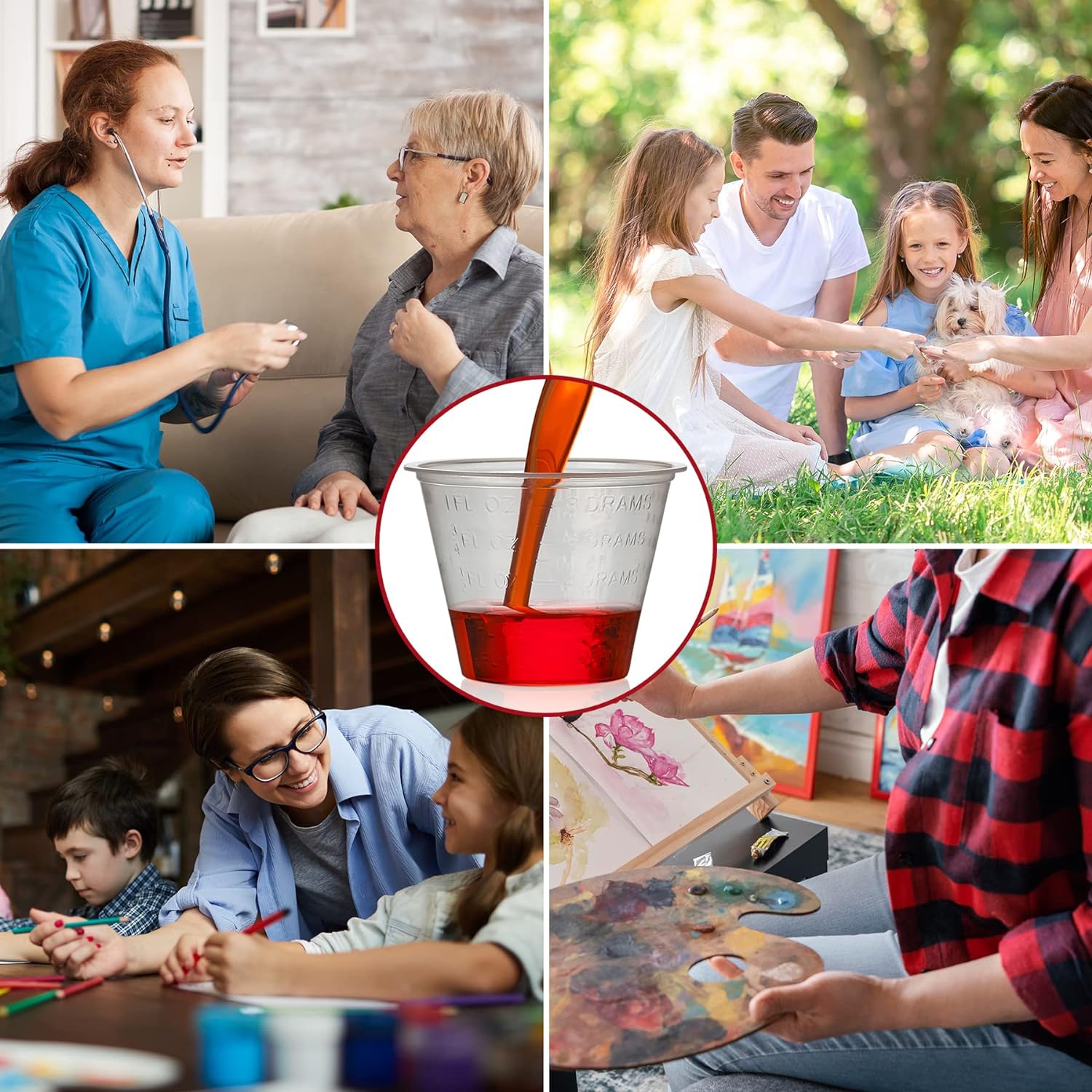 Gobelets de médecine transparents - Paquet de 500 - gobelets de médecine graduée jetables en plastique avec mesures pour les médicaments Arts &