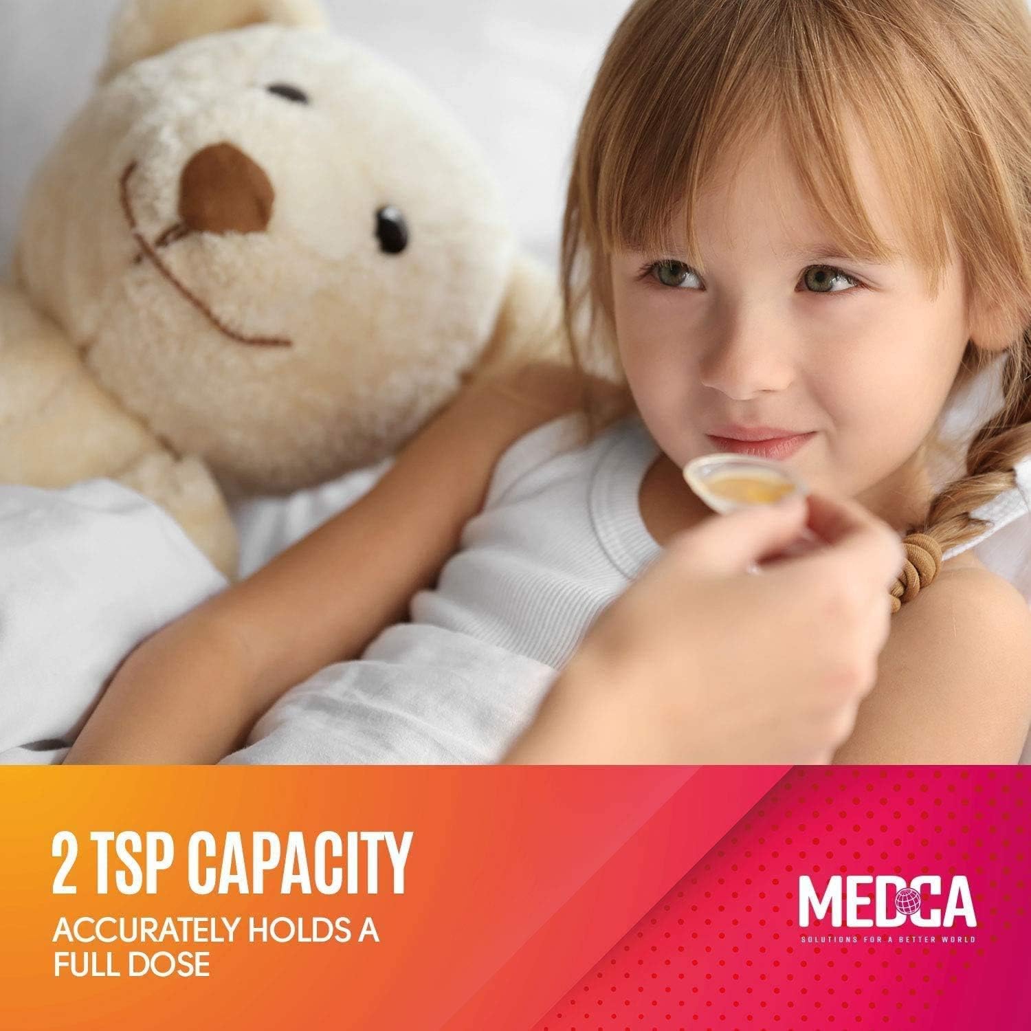 Calibrated Medicine Spoon for Kids, Baby & Toddler - - 2 Tsp/10 Ml Capacity Plastic Oral Liquid Dose Medication Graduated Dispenser