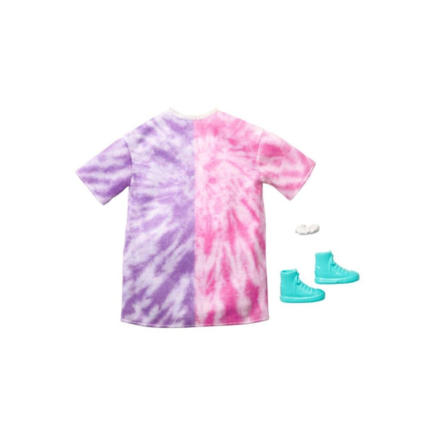 Barbie Fashion Pack of Doll Clothes, Pink/Purple Long Shirt, Shoes & Bracelet