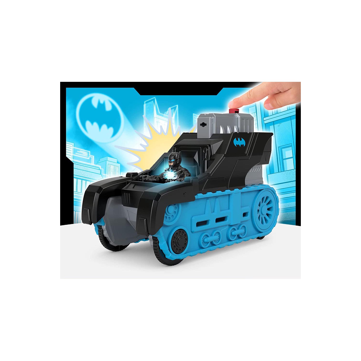 Fisher-Price Imaginext DC Super Friends Bat-Tech Tank, push-along vehicle with Batman figure