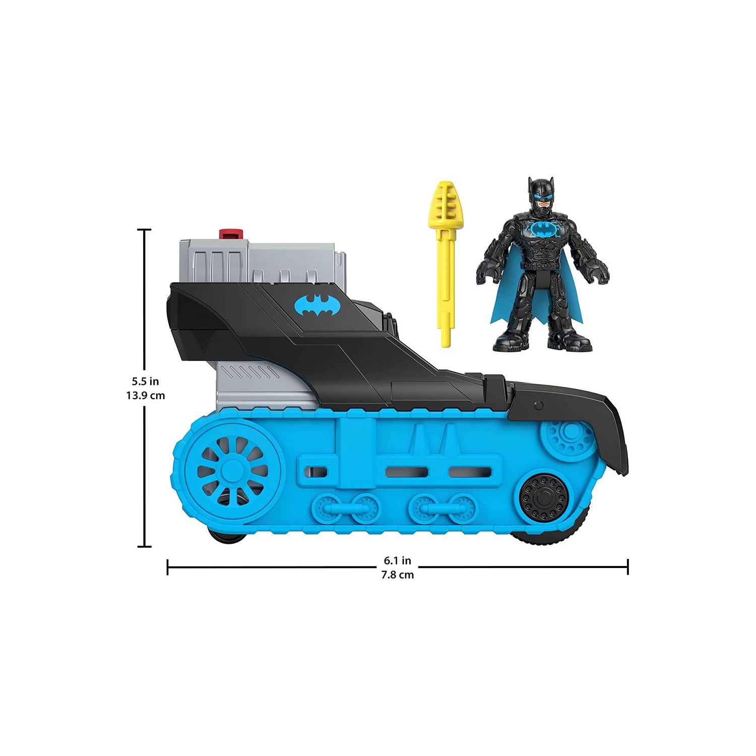 Fisher-Price Imaginext DC Super Friends Bat-Tech Tank, push-along vehicle with Batman figure