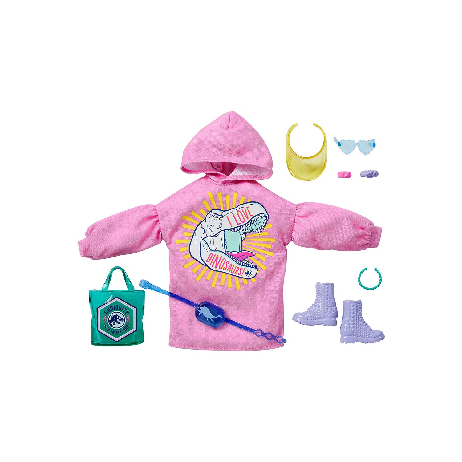 Barbie Fashions Storytelling Pack mode - Sweat à capuche rose avec dinosaure - inspiré par Brand Roxy