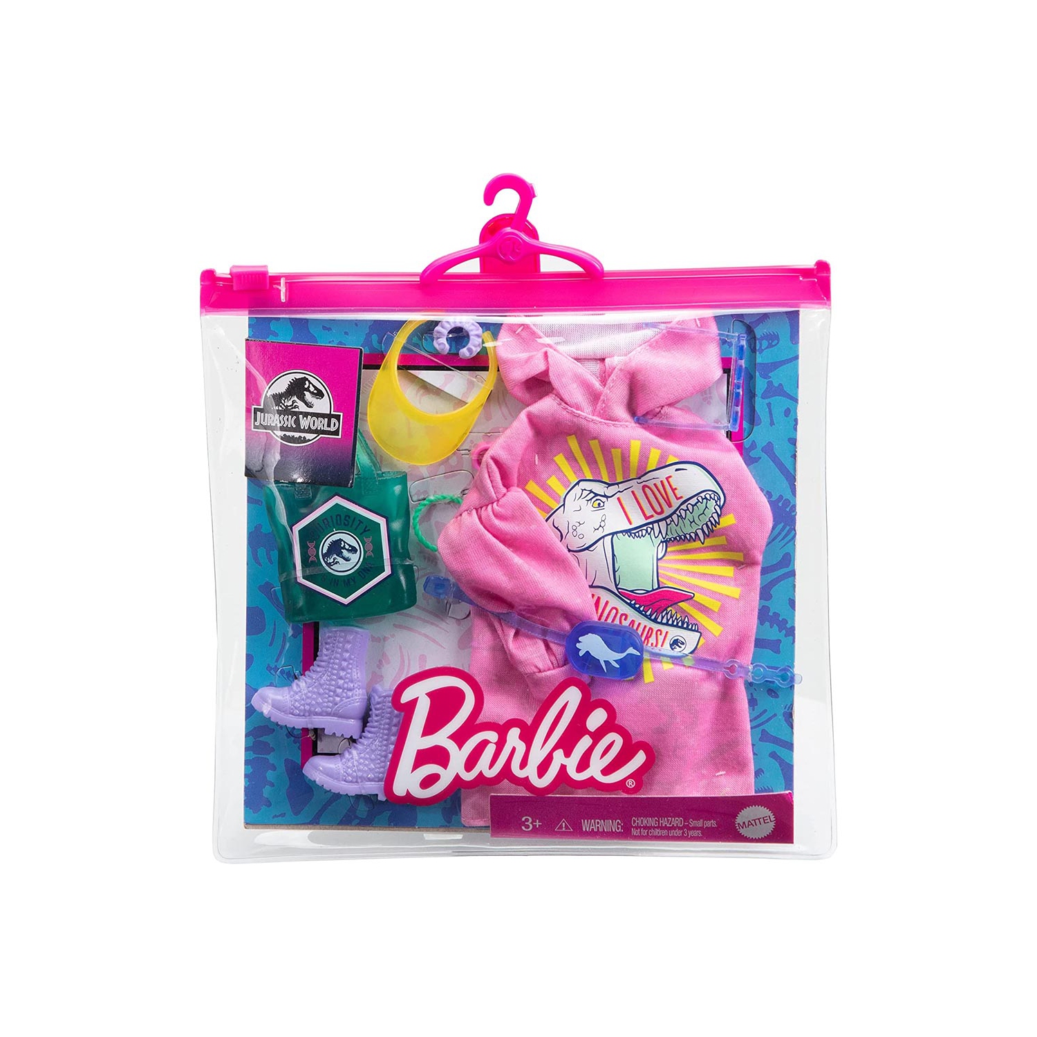 Barbie Fashions Storytelling Pack mode - Sweat à capuche rose avec dinosaure - inspiré par Brand Roxy