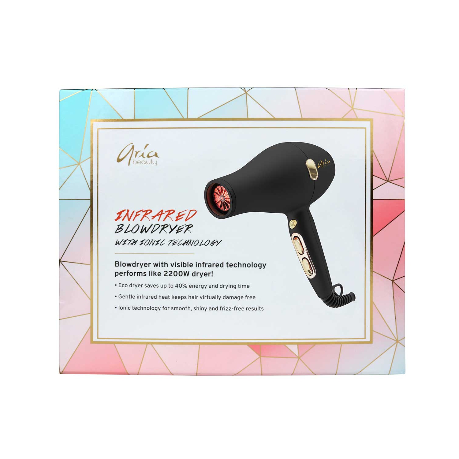 Aria Beauty - Ionic Infrared Dryer 1300w Black